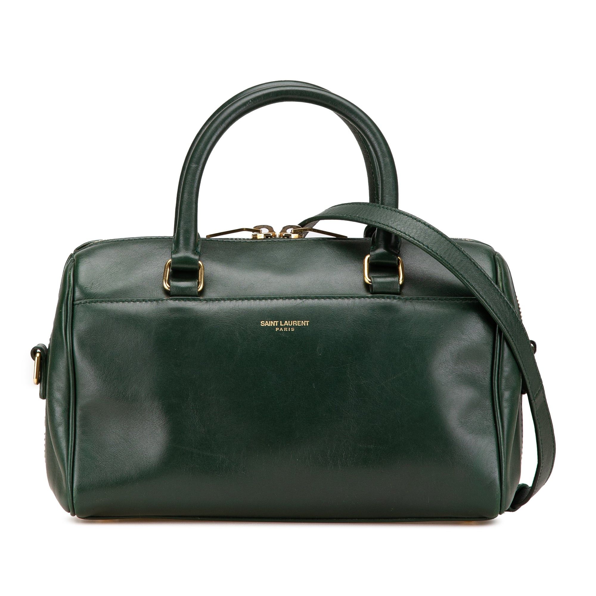 Saint Laurent Paris Saint Laurent Baby Leather Classic Duffle Satchel Green Size ONE SIZE - 1 Thumbnail