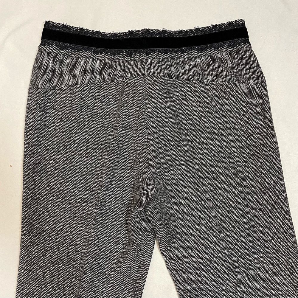 Other Penta Herringbone Grey Velvet Lace Waist Detail Pants Size Size 36" / US 14 / IT 50 - 7 Thumbnail