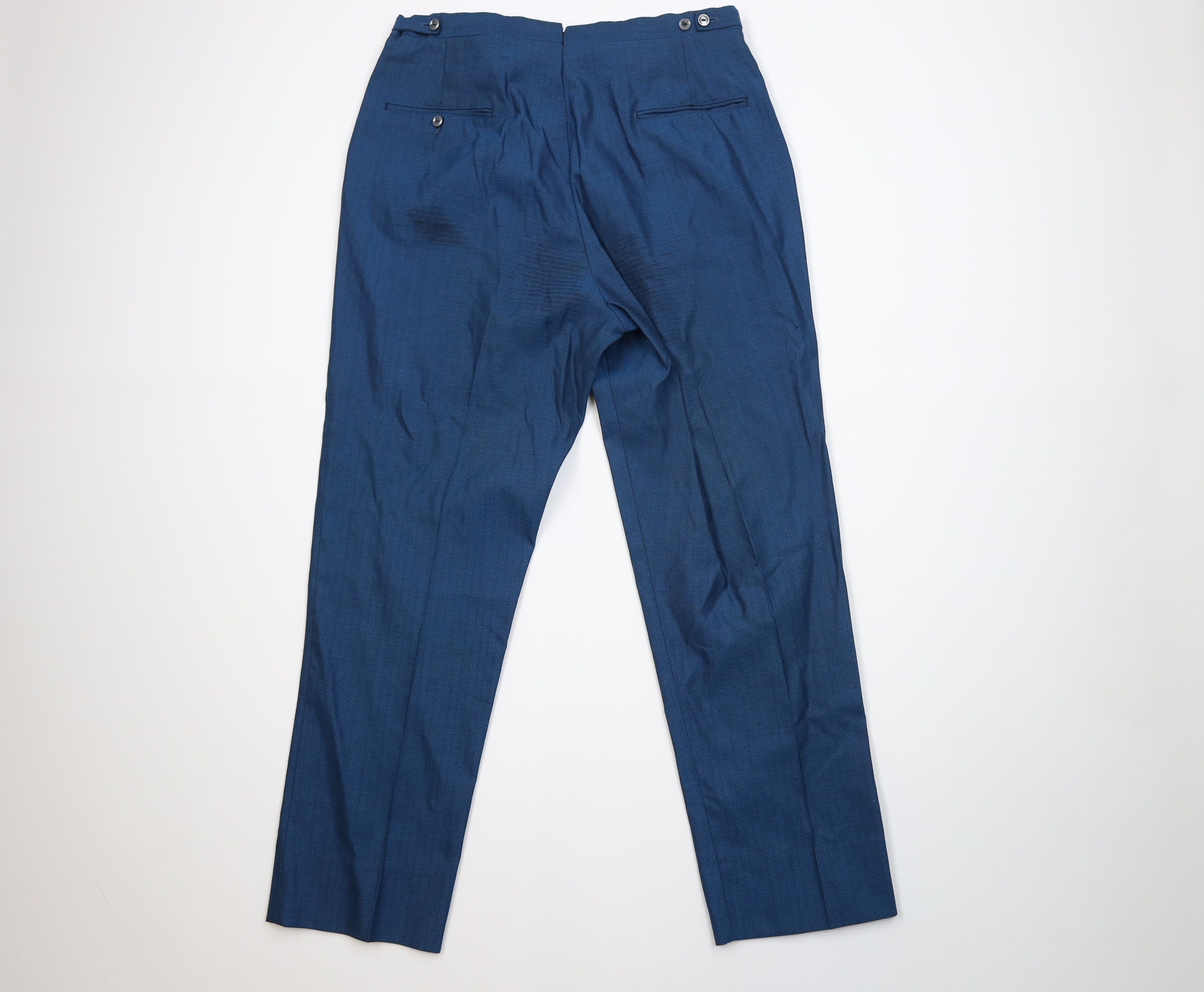 Vintage Vintage 50s Streetwear Gabardine Knit Chino Pants Blue USA Size US 34 / EU 50 - 10 Thumbnail