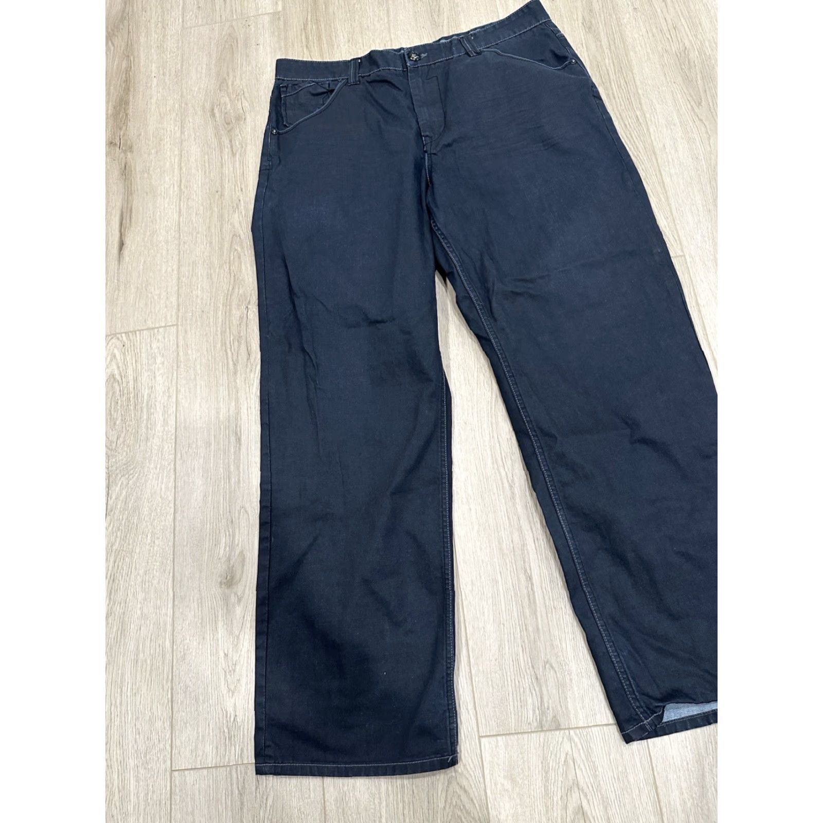 Ecko Unltd. Ecko Unltd. Jeans Men 38x32 Black Coated Relaxed Straight Leg Denim Waxed 5-Pocket Regular Rise Mid Inseam 32 Tightness: N/A Size US 38 / EU 54 - 3 Thumbnail