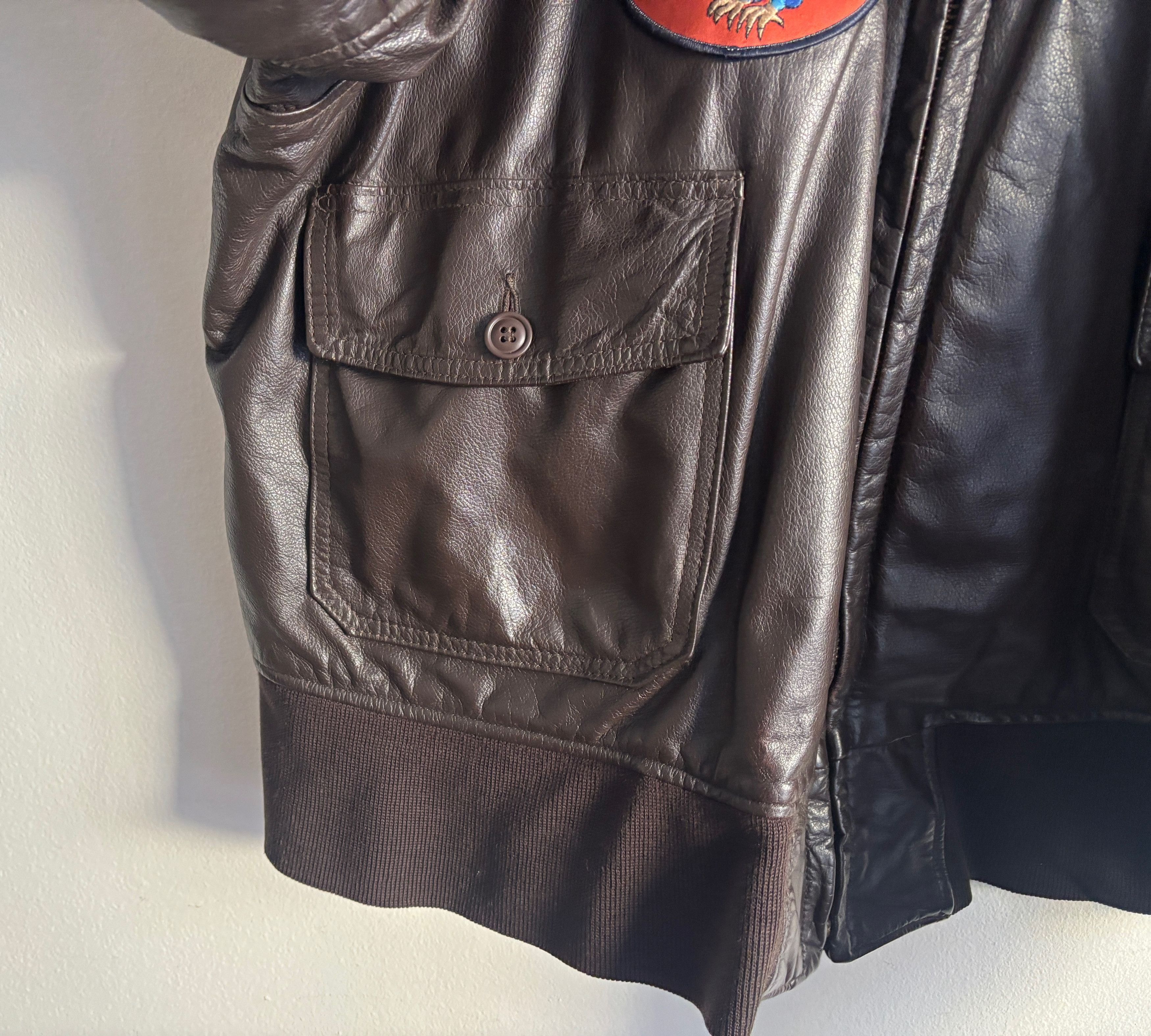 Excelled Aviator Bomber G-1 Jacket- Sherpa Collar, Patches -XL-XXL Size US XL / EU 56 / 4 - 5 Thumbnail