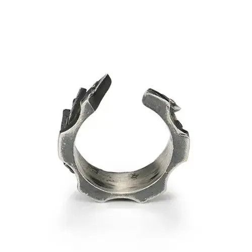 Vintage Machine Gear Pattern Men Index Finger Ring Size ONE SIZE - 2 Thumbnail