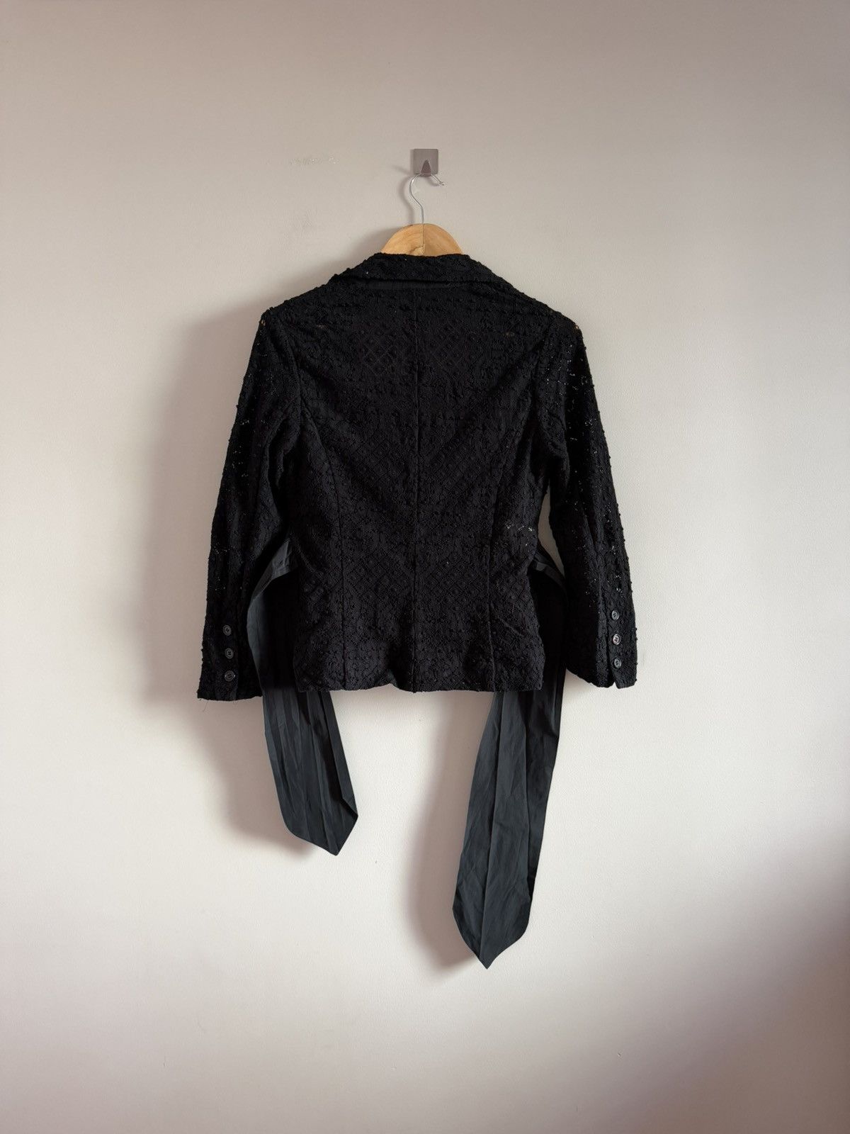 Other Black Lace Blazer w/ Nylon Panels & Asym Belt Size M / US 6-8 / IT 42-44 - 7 Thumbnail