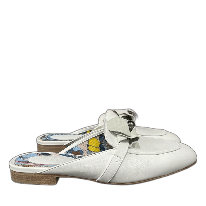 Hermes Hermes Kelly White Half Slippers-yf Size US 6.5 / EU 39-40 - 1 Thumbnail