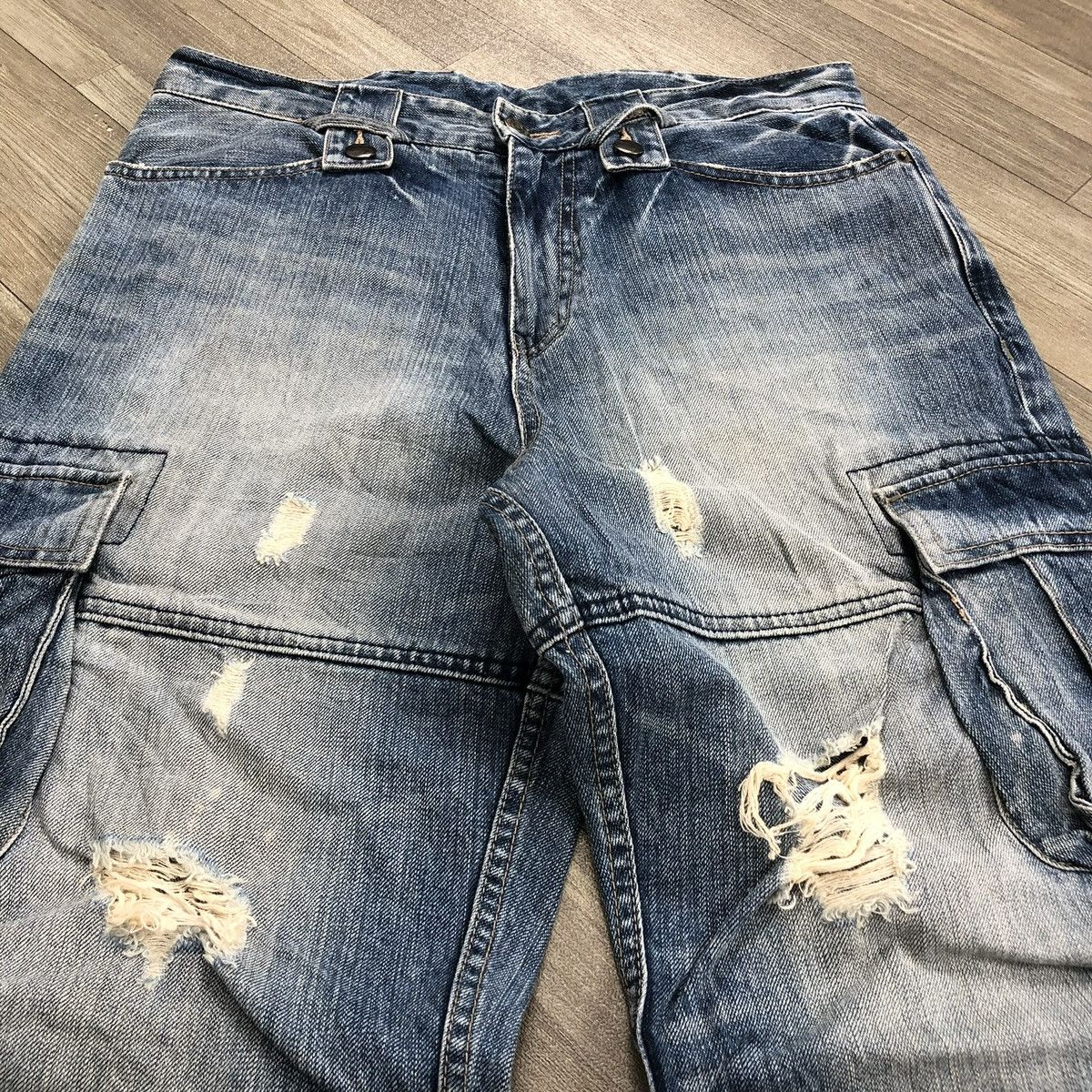 PPFM 2000s PPFM Distressed Faded Punk Lgb Style Bondage Jeans Y2K Size US 32 / EU 48 - 3 Thumbnail