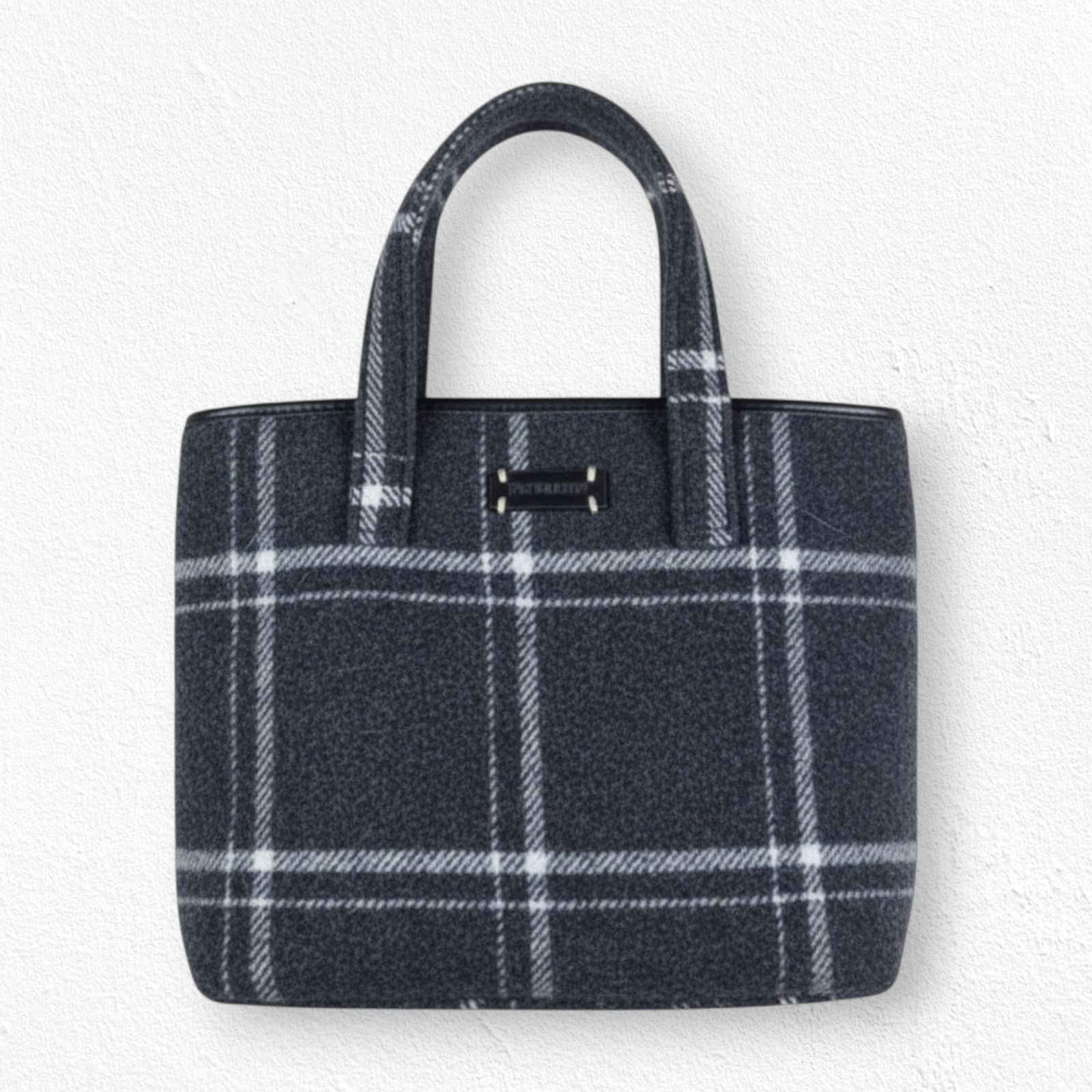 Pendleton Pendleton Black Wool Plaid Mini Tote Structured Handbag Size ONE SIZE - 1 Thumbnail