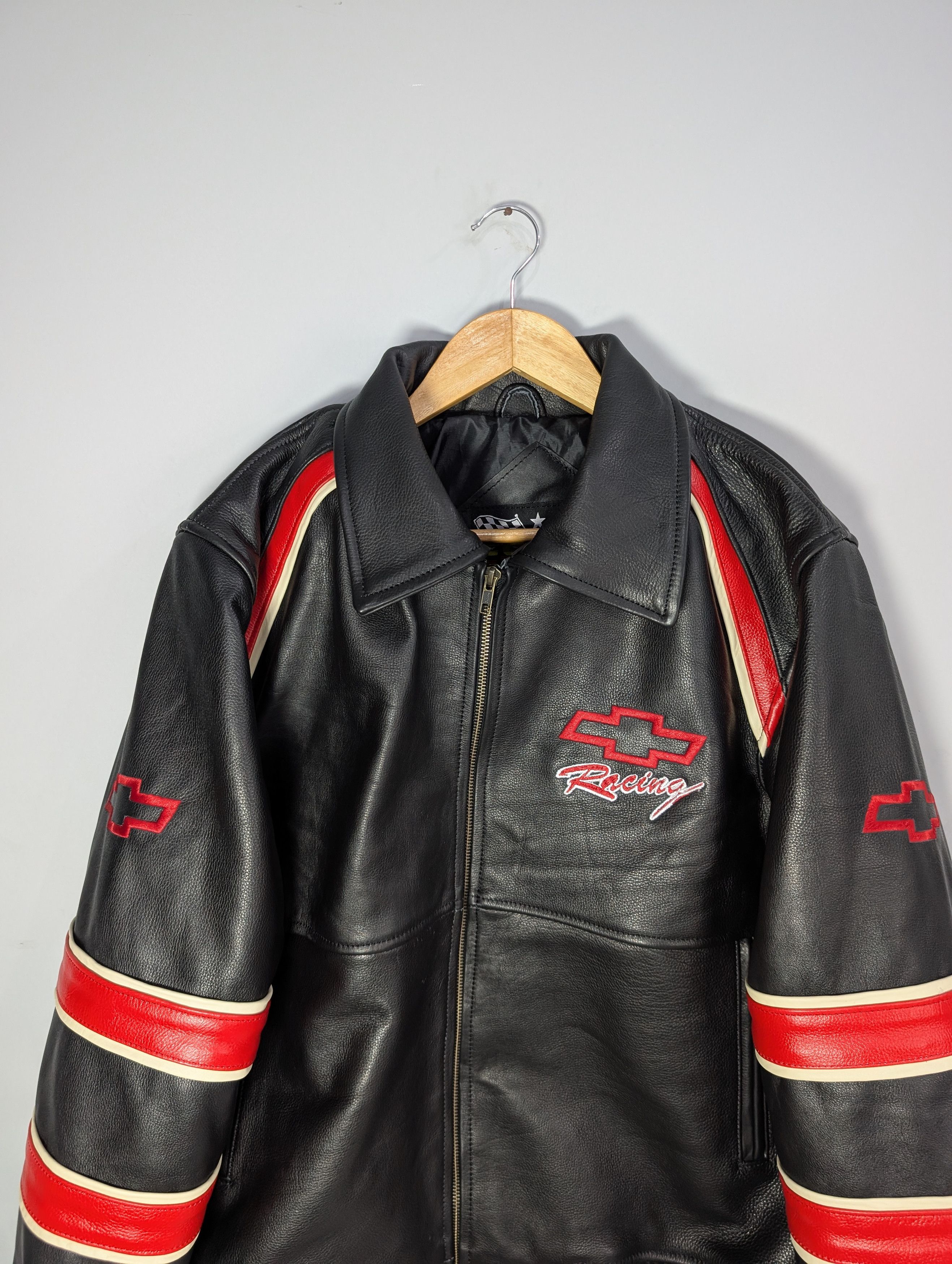 Vintage 🔥Chevrolet🔥 Vintage Racing Leather Jacket Rare 90s Size M / US 6-8 / IT 42-44 - 2 Thumbnail