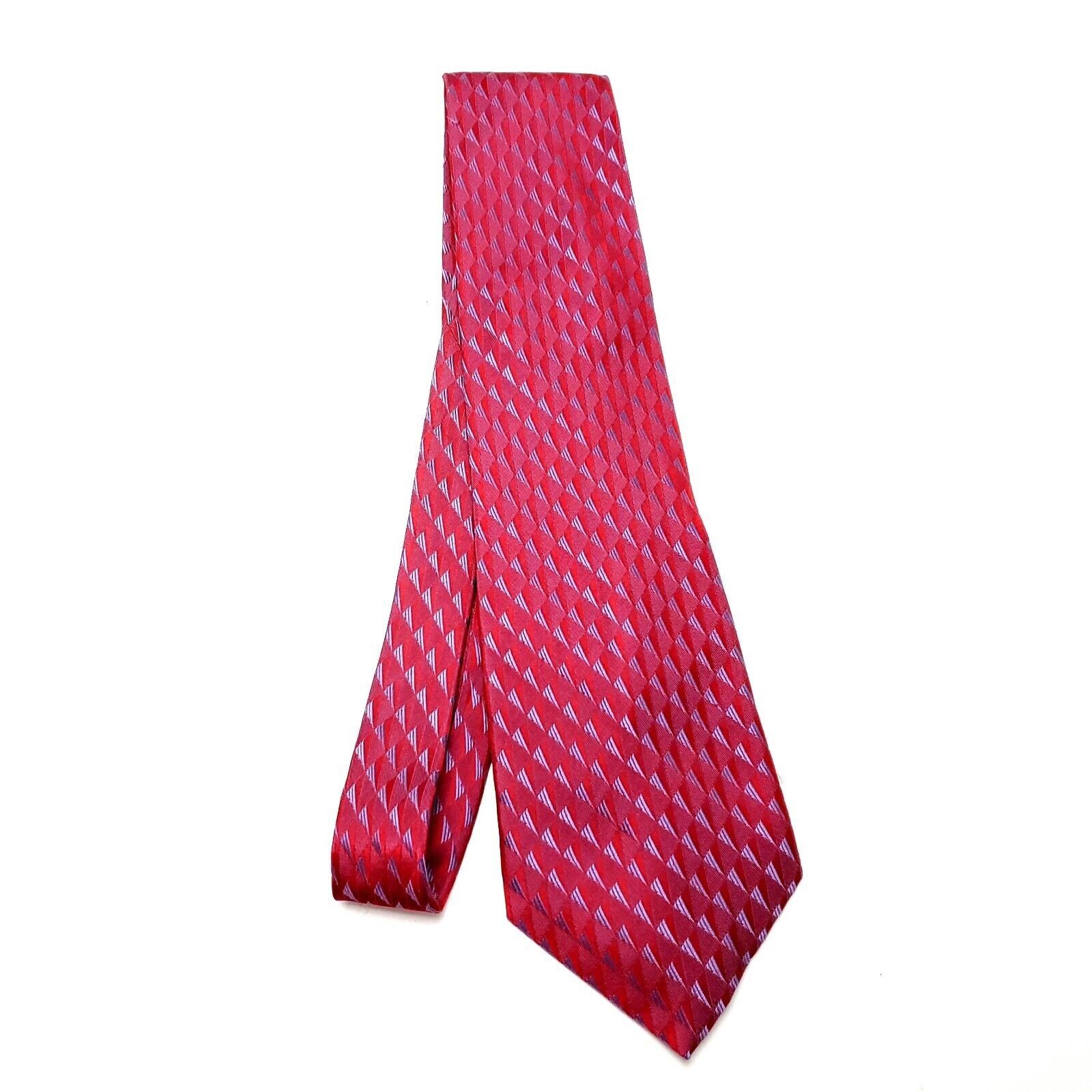 Jhane Barnes Jhane Barnes Red Silk Tie Woven Wide Graphic Size ONE SIZE - 7 Thumbnail