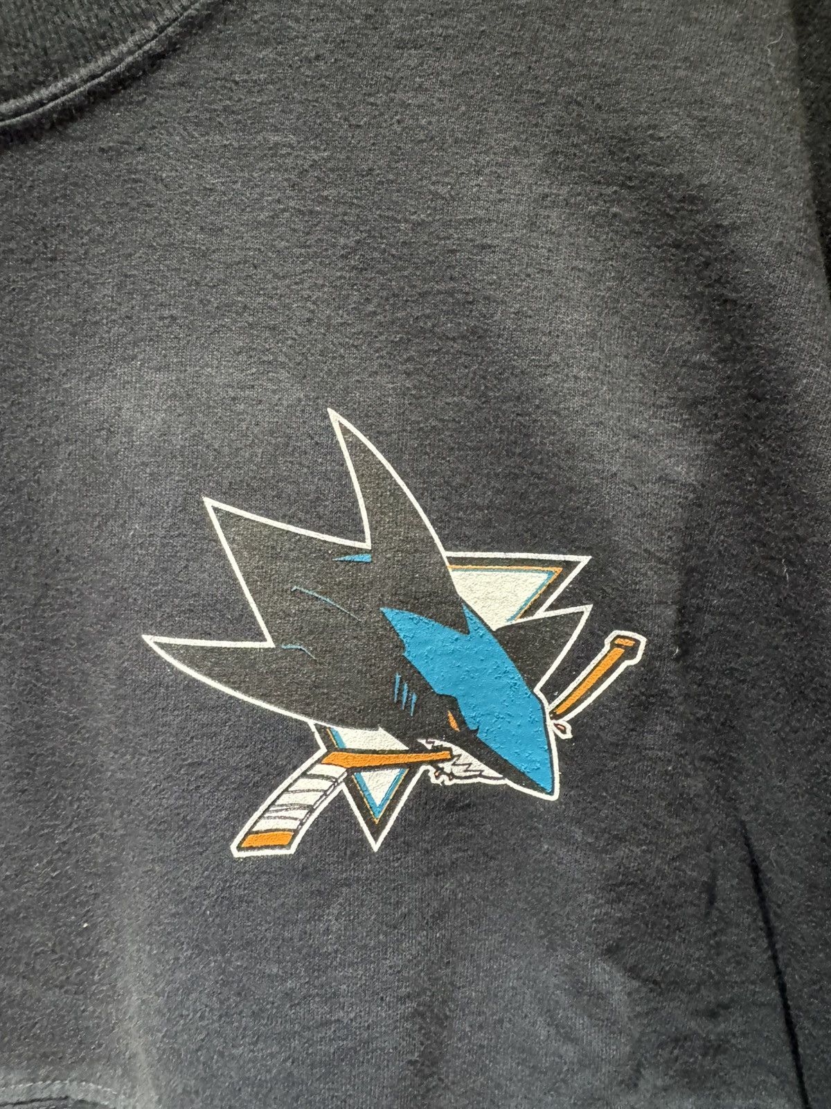 NHL San Jose Sharks Long Sleeve Cut & Sew Medium Puff Print Tee Size US M / EU 48-50 / 2 - 2 Thumbnail