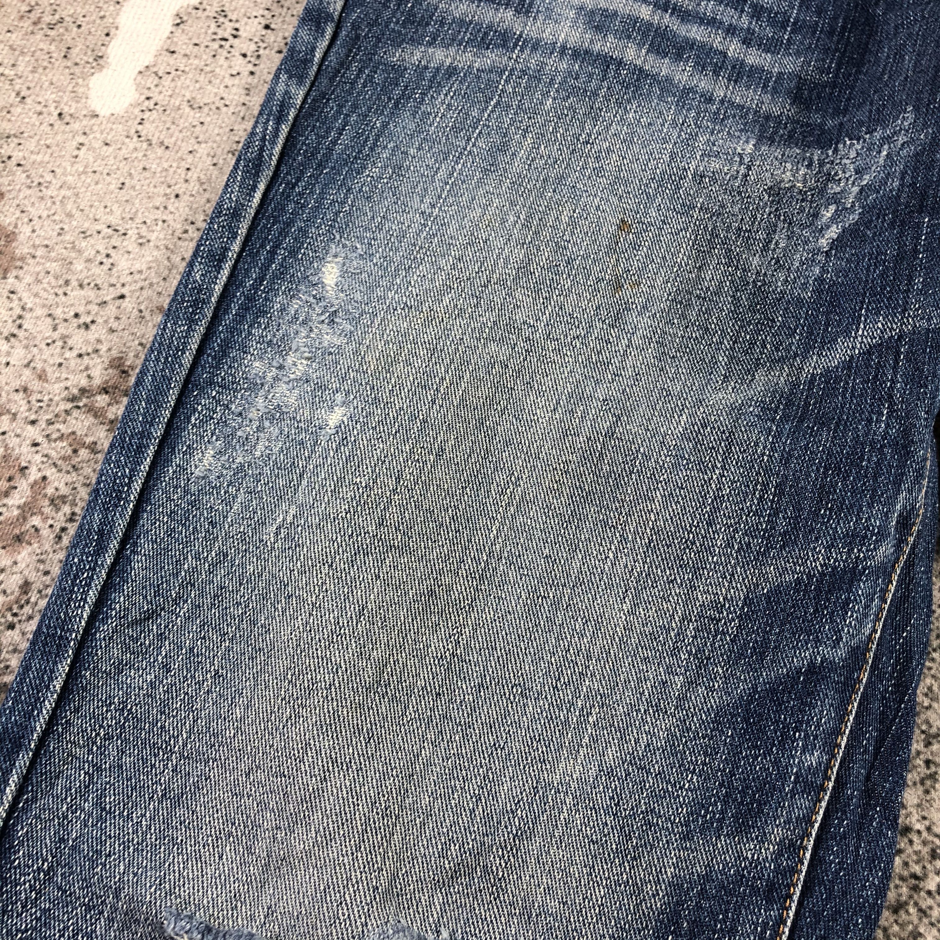 Japanese Brand Ghetto Jeans Faded Blue Ripped Denim KJ1350 Size US 30 / EU 46 - 8 Thumbnail