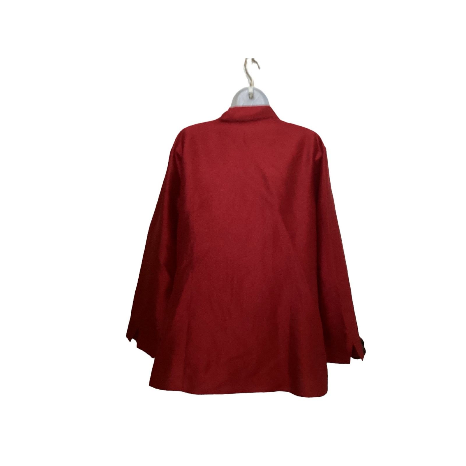 Chicos Chico's Hidden Button Down Red Silk Blouse LS 12-14 (2)L Size XL / US 12-14 / IT 48-50 - 2 Thumbnail
