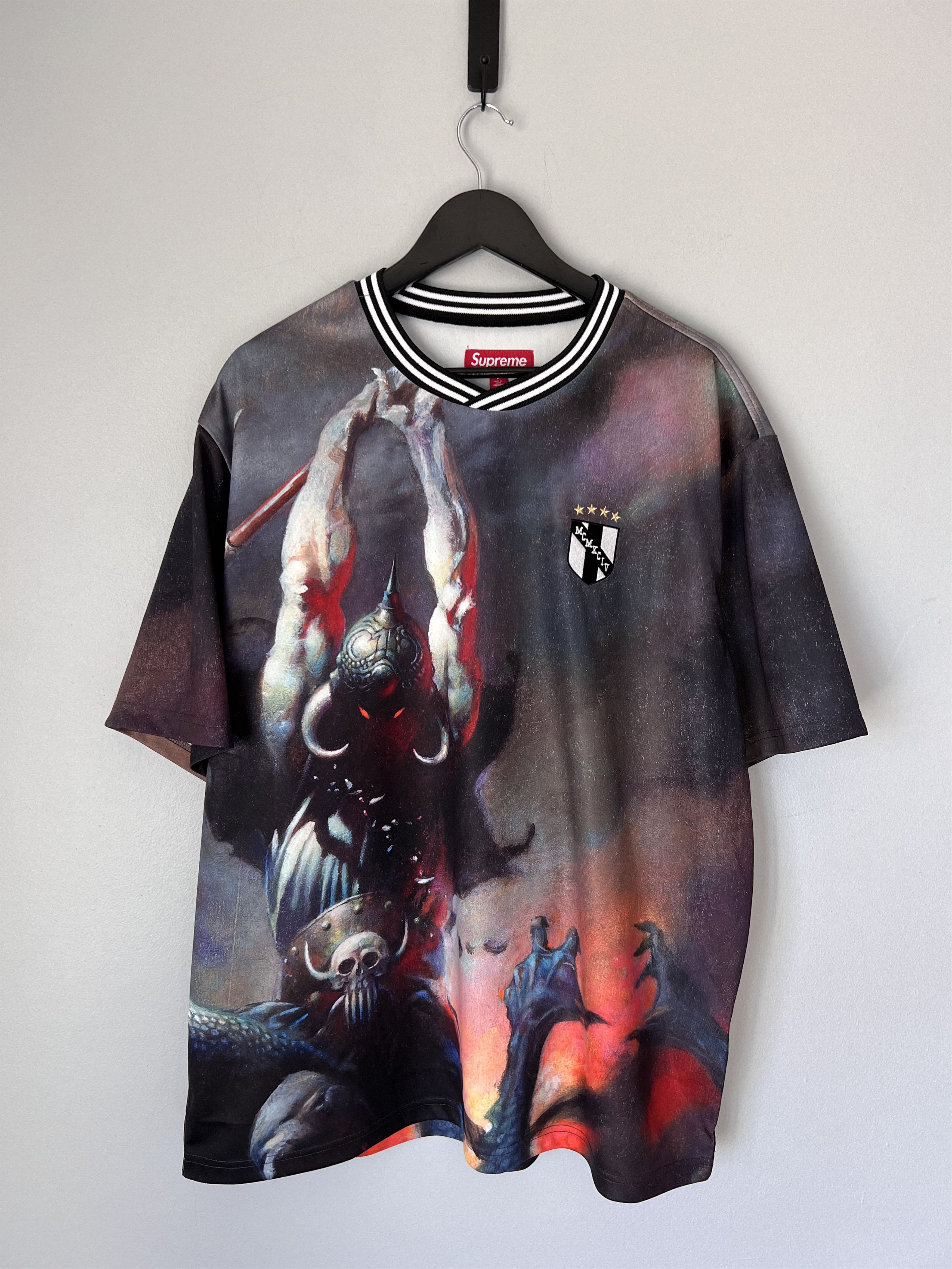 シャツ Supreme Sudden Death FootballJerseyBlack Supreme Sudden Death Football Jersey (SS24) - $148
