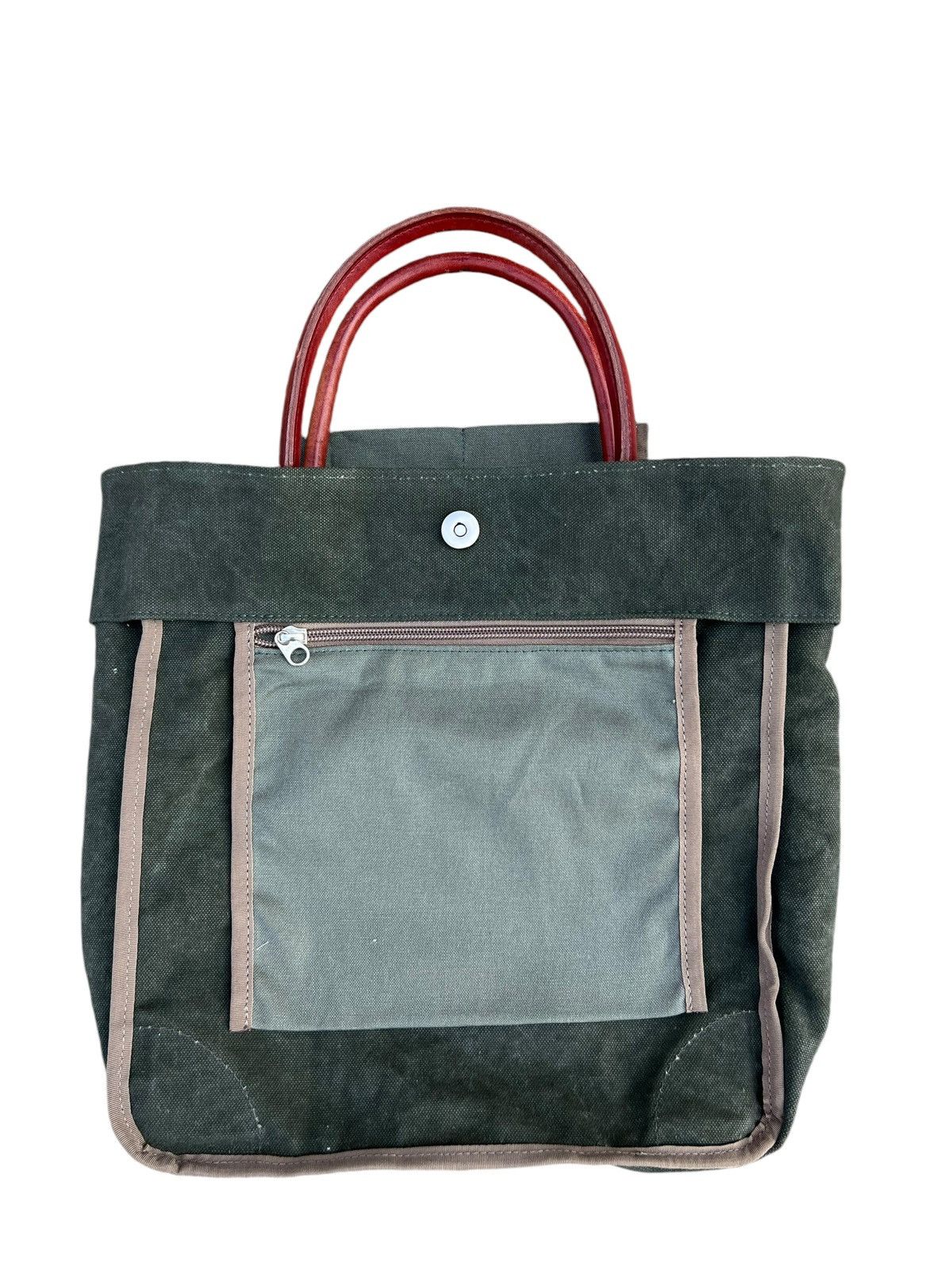 Canvas Vintage Hinomoto Japan Hard Canvas Leather Tote Bag Size ONE SIZE - 20 Thumbnail