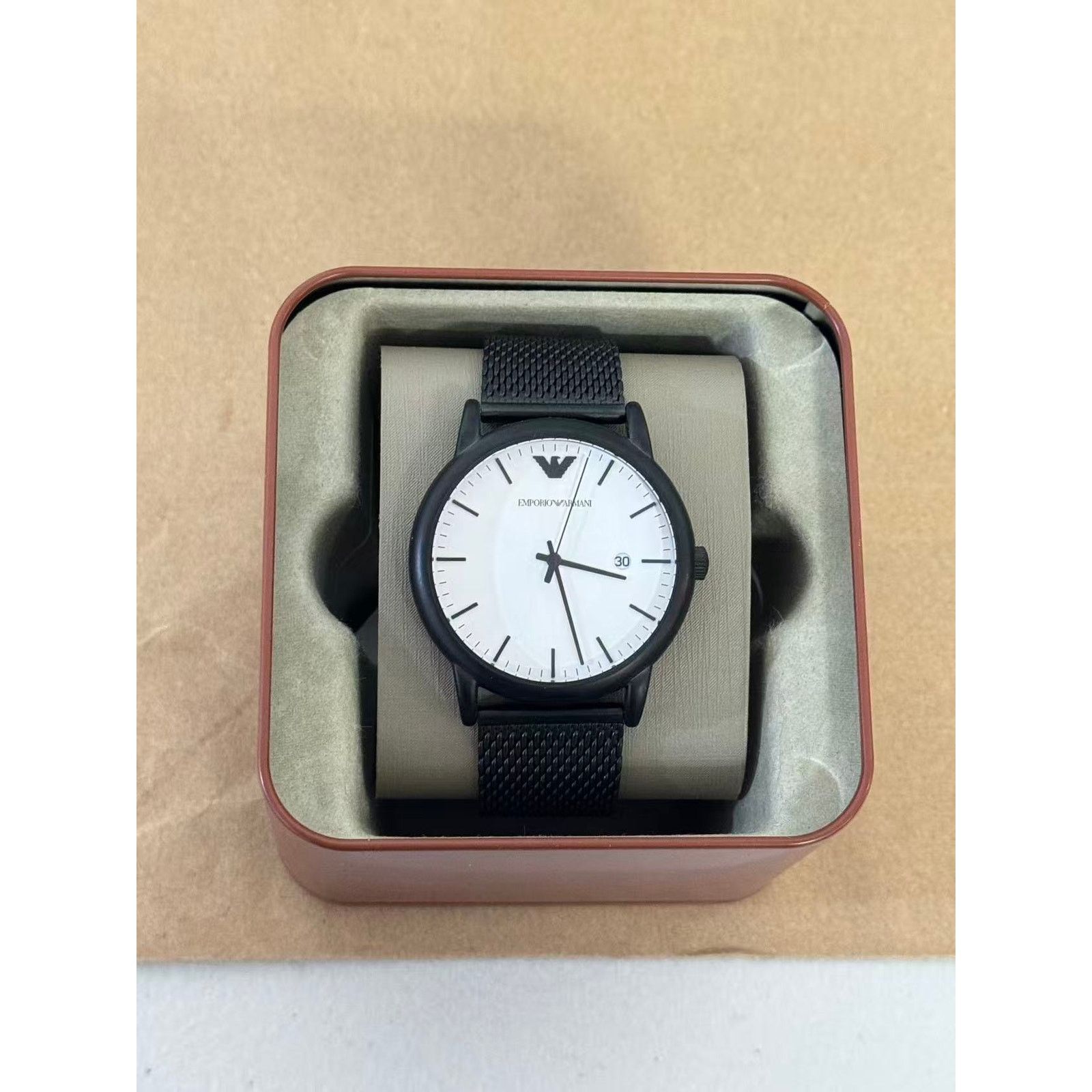 Emporio Armani Emporio Armani AR11046 White Dial Mesh Band Stainless Steel Size ONE SIZE - 1 Thumbnail