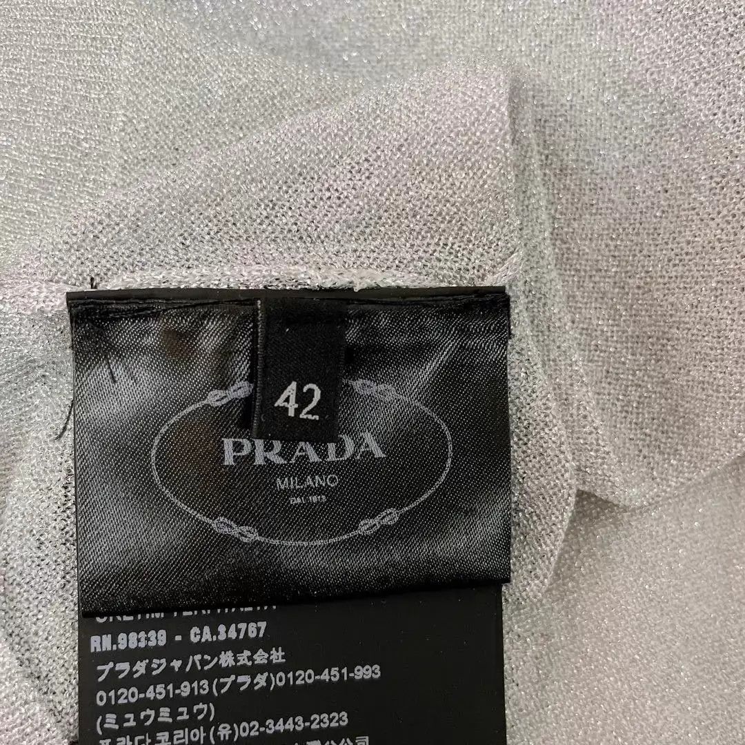 Prada PRADA V-neck single-breasted short gray knit 42 Size M / US 6-8 / IT 42-44 - 7 Thumbnail