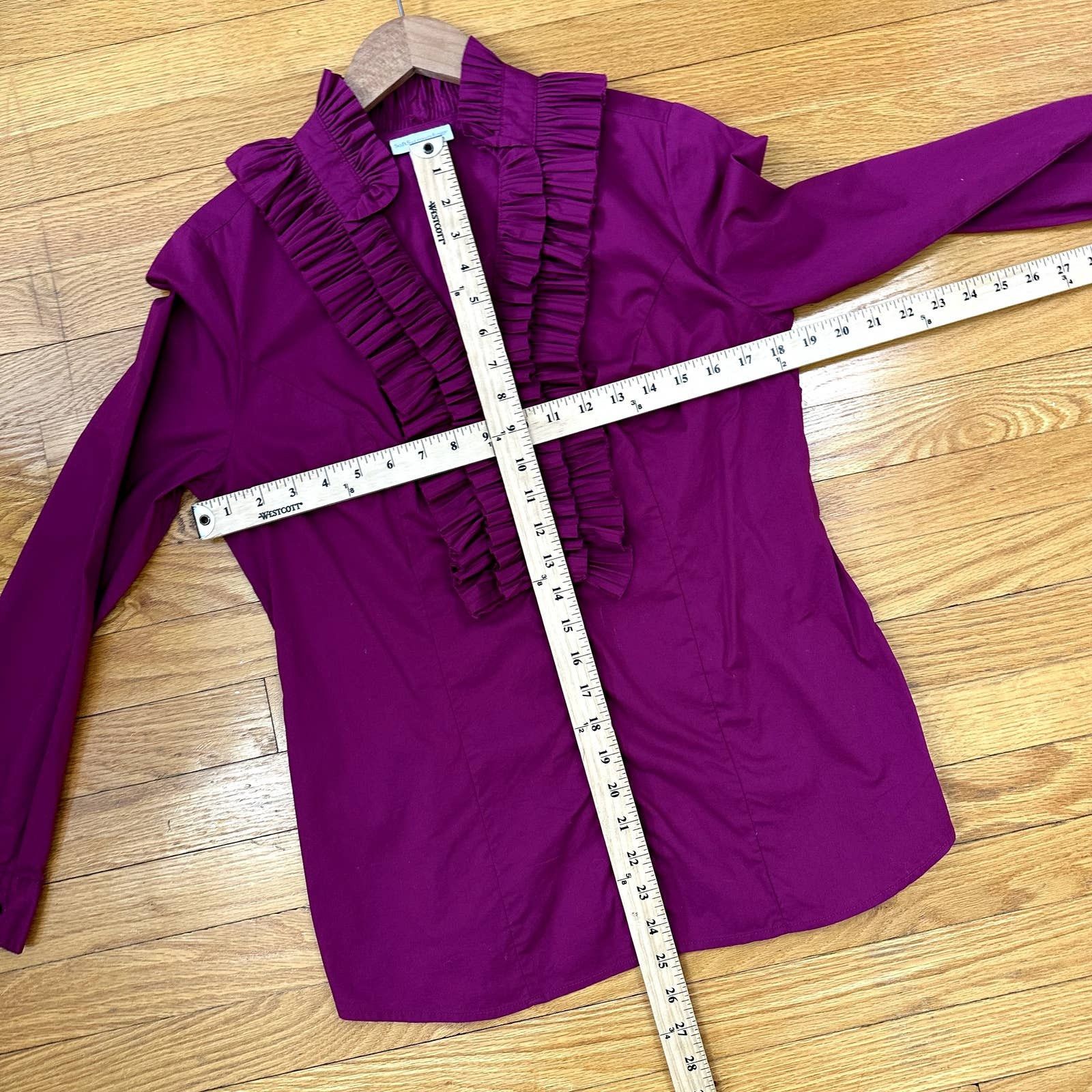 Other Magenta Pink Ruffle Tuxedo Blouse Top Button Down S Small Size S / US 4 / IT 40 - 7 Thumbnail