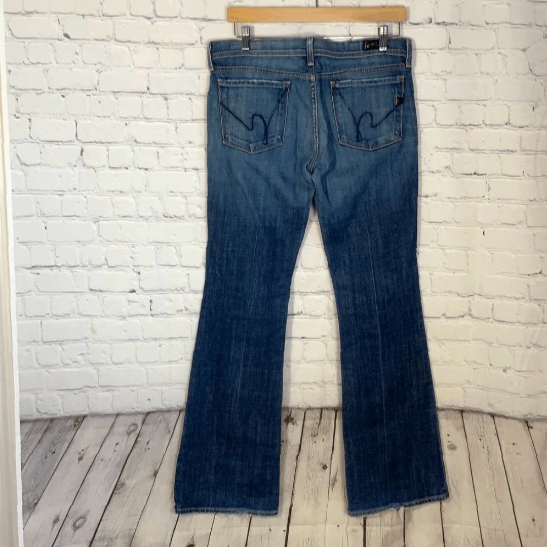 Citizens Of Humanity Citizens of Humanity Women Jeans Ingrid #002 Low Waist Flair 31 Blue Wide-Leg Stretch Jeans Womens Size 24" / US 00 / IT 34 - 6 Thumbnail