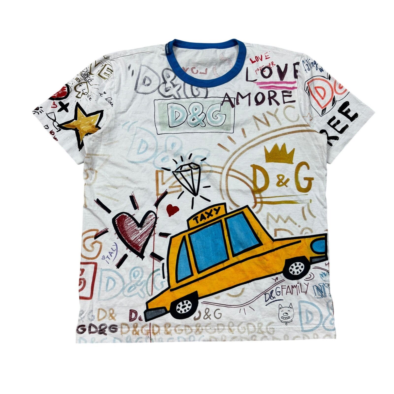 Dolce & Gabbana Dolce & Gabbana Graffiti Short Sleeve T Shirt Women's Large Size L / US 10 / IT 46 - 1 Thumbnail