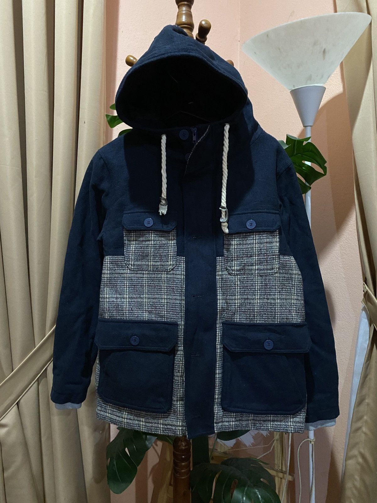 Japanese Brand Vintage Quash Gentle Hood Wool Patch Jacket Limited Edition Size US S / EU 44-46 / 1 - 3 Thumbnail