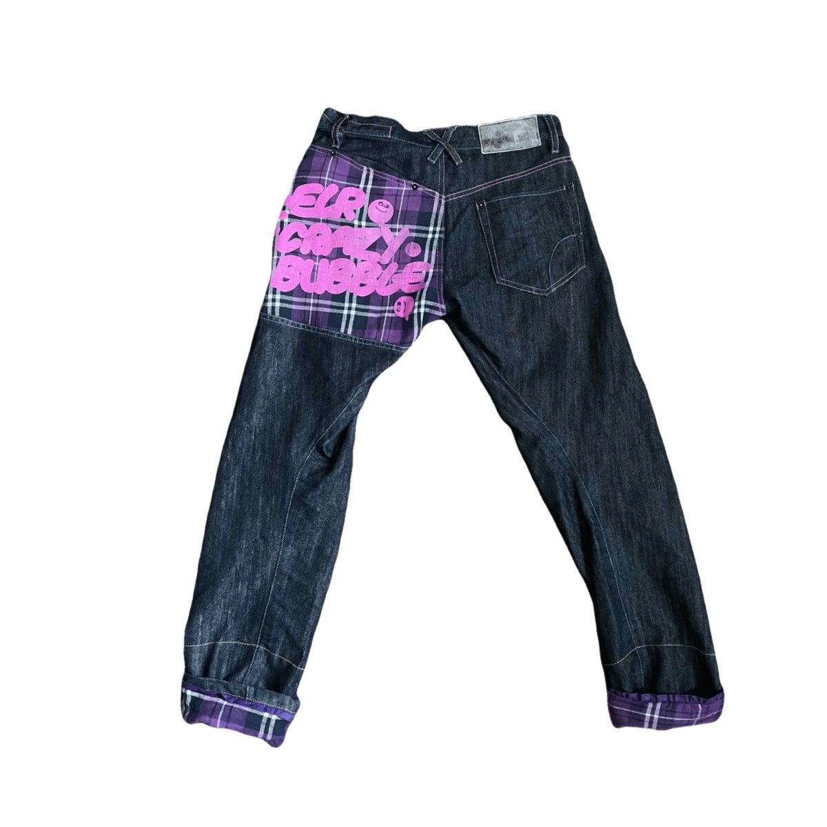 If Six Was Nine 2000s Japanese archive crazy check avantgarde jeans Size US 30 / EU 46 - 2 Thumbnail