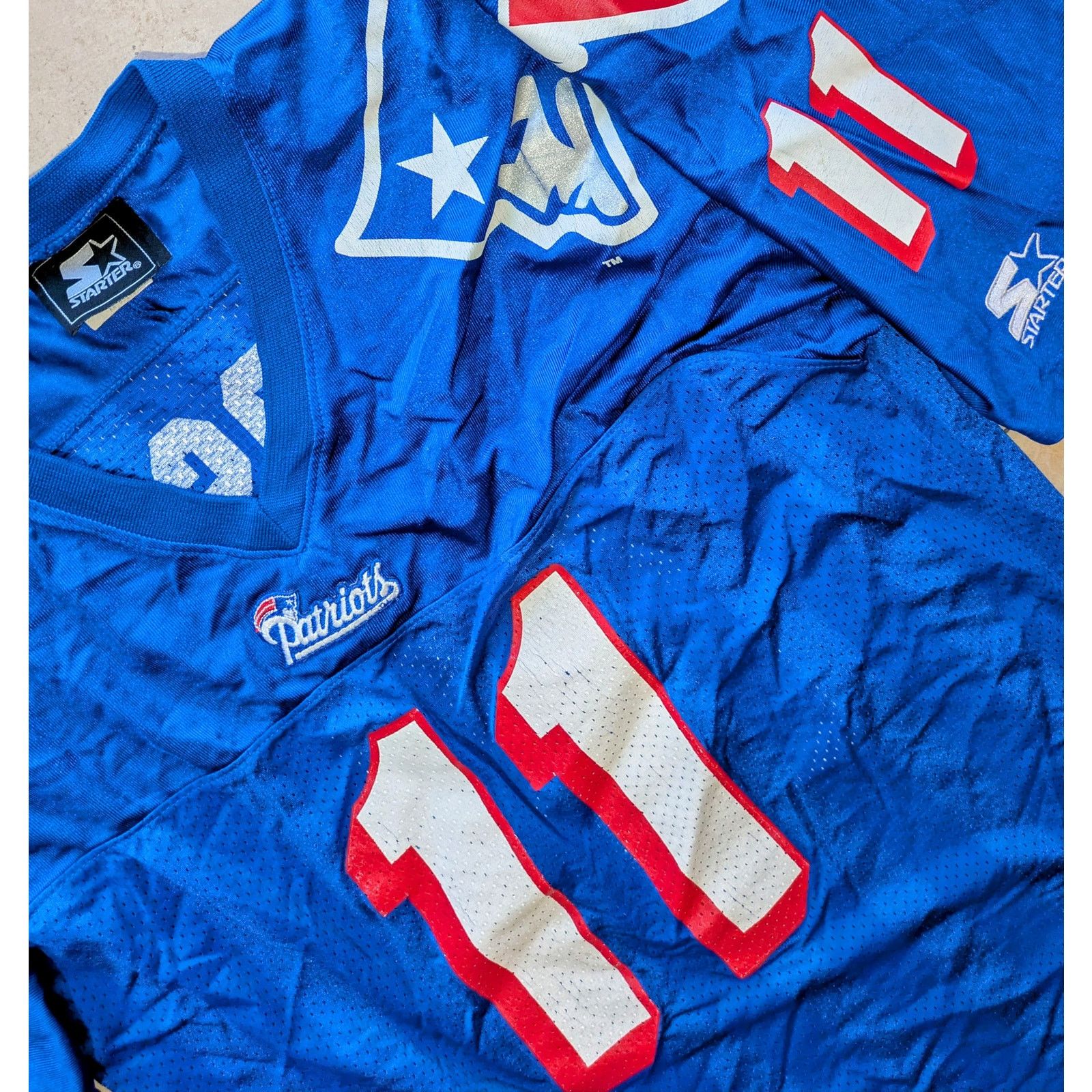 Starter BLEDSOE 90s New England Patriots jersey 48 L blue NFL vtg Size US L / EU 52-54 / 3 - 5 Thumbnail