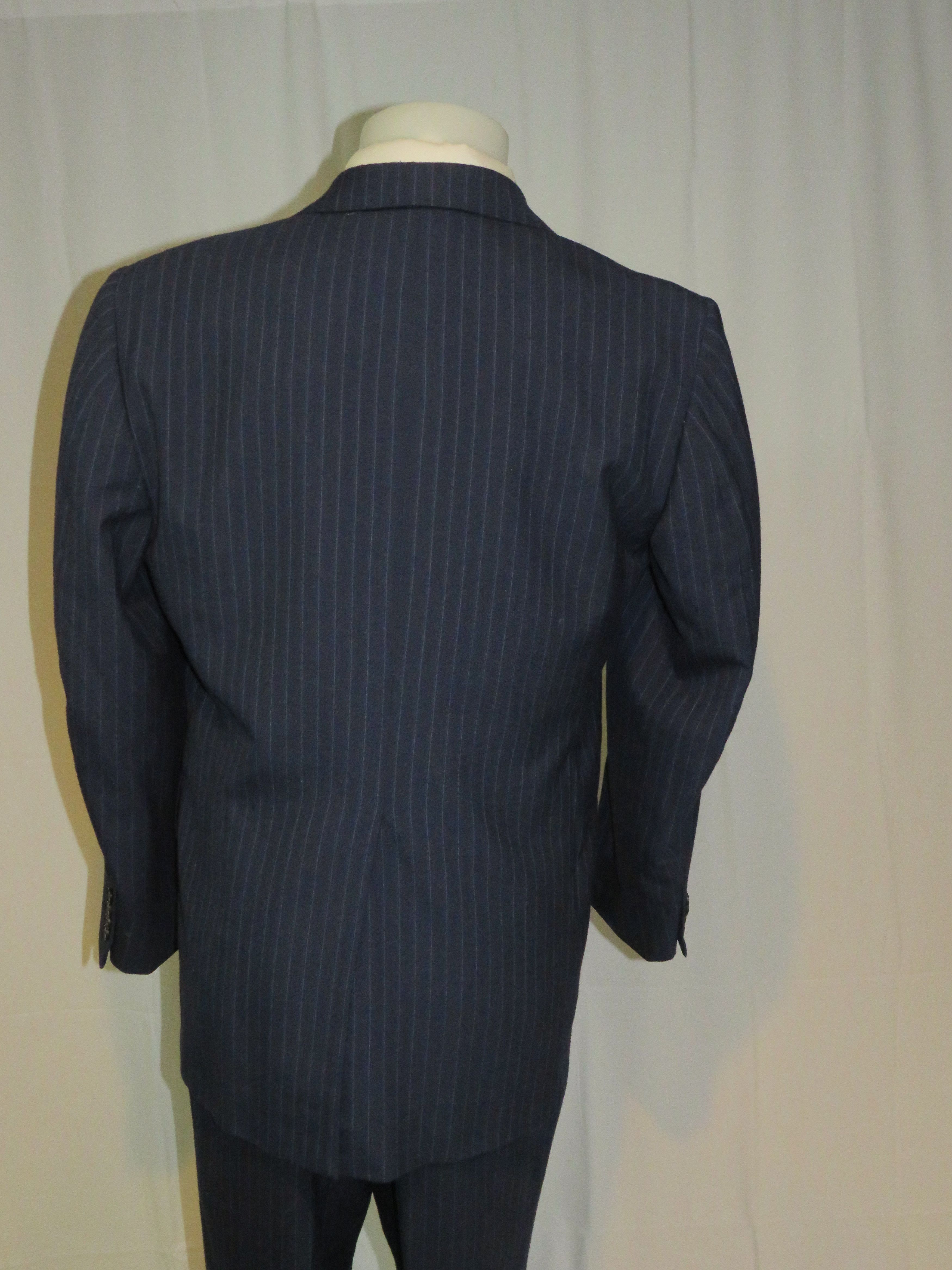Other Emilio Dormuiel Vintage Blue Striped Two Button Suit 40R Size 40R - 12 Thumbnail