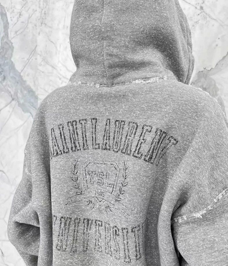 Saint Laurent Paris Saint Laurent Paris The whole body makes the old hoodie Size US L / EU 52-54 / 3 - 1 Thumbnail