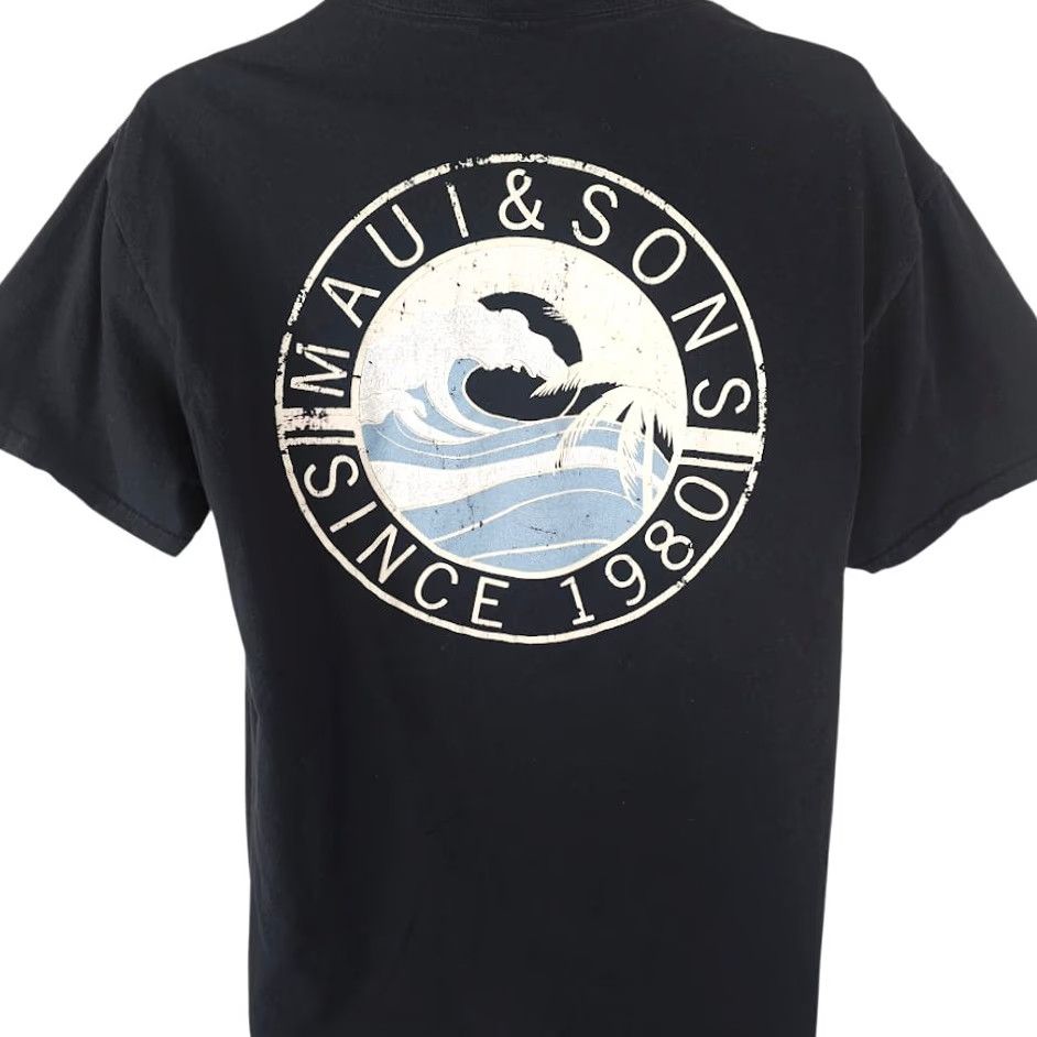 Vintage VINTAGE Maui & Sons T Shirt Mens Size Medium Black Hawaii Surfer Tee RELAXED Fit Size US M / EU 48-50 / 2 - 4 Thumbnail