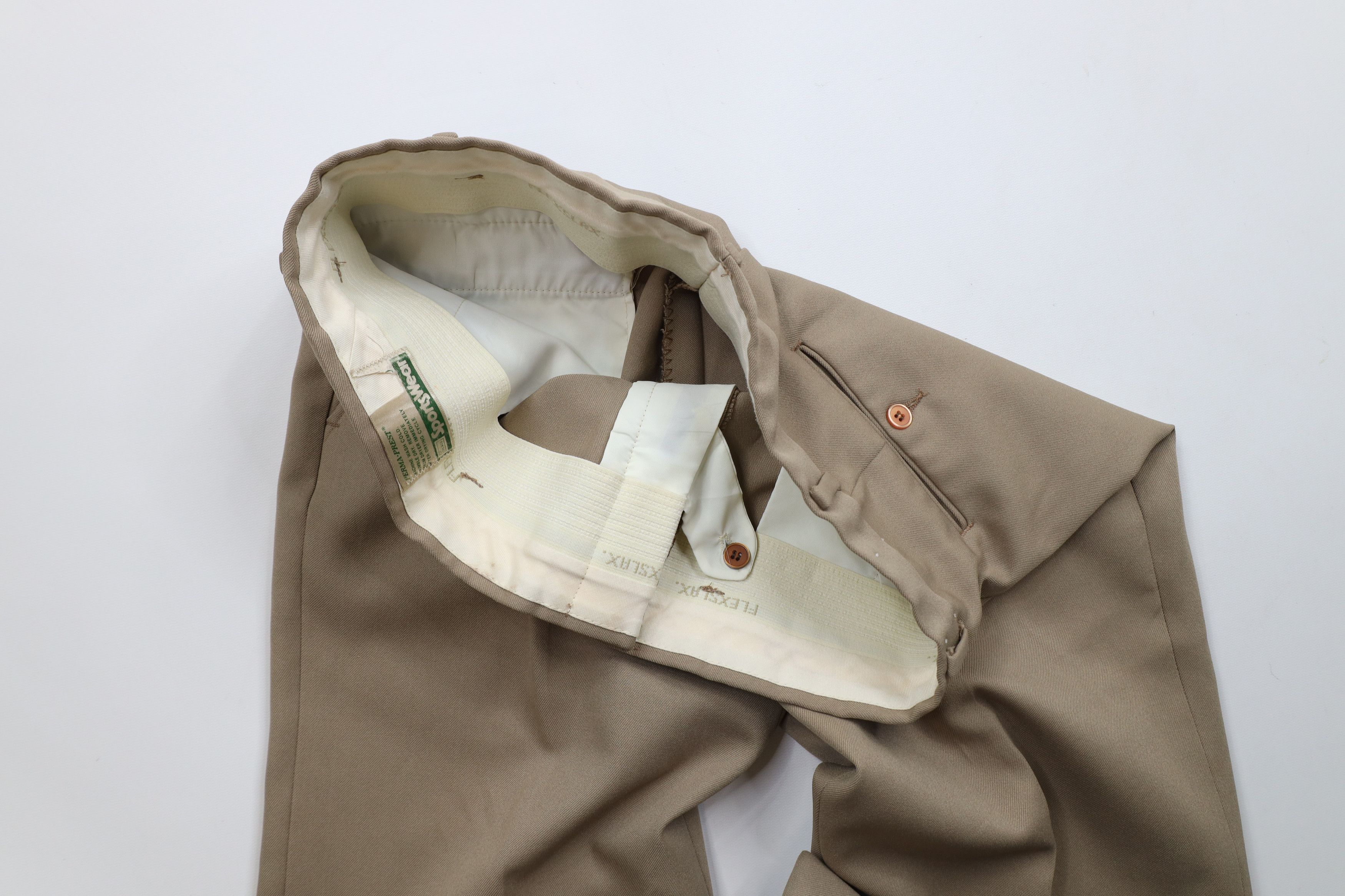Vintage Vintage 70s Streetwear Knit Wide Leg Chino Pants Beige USA Size US 34 / EU 50 - 7 Thumbnail