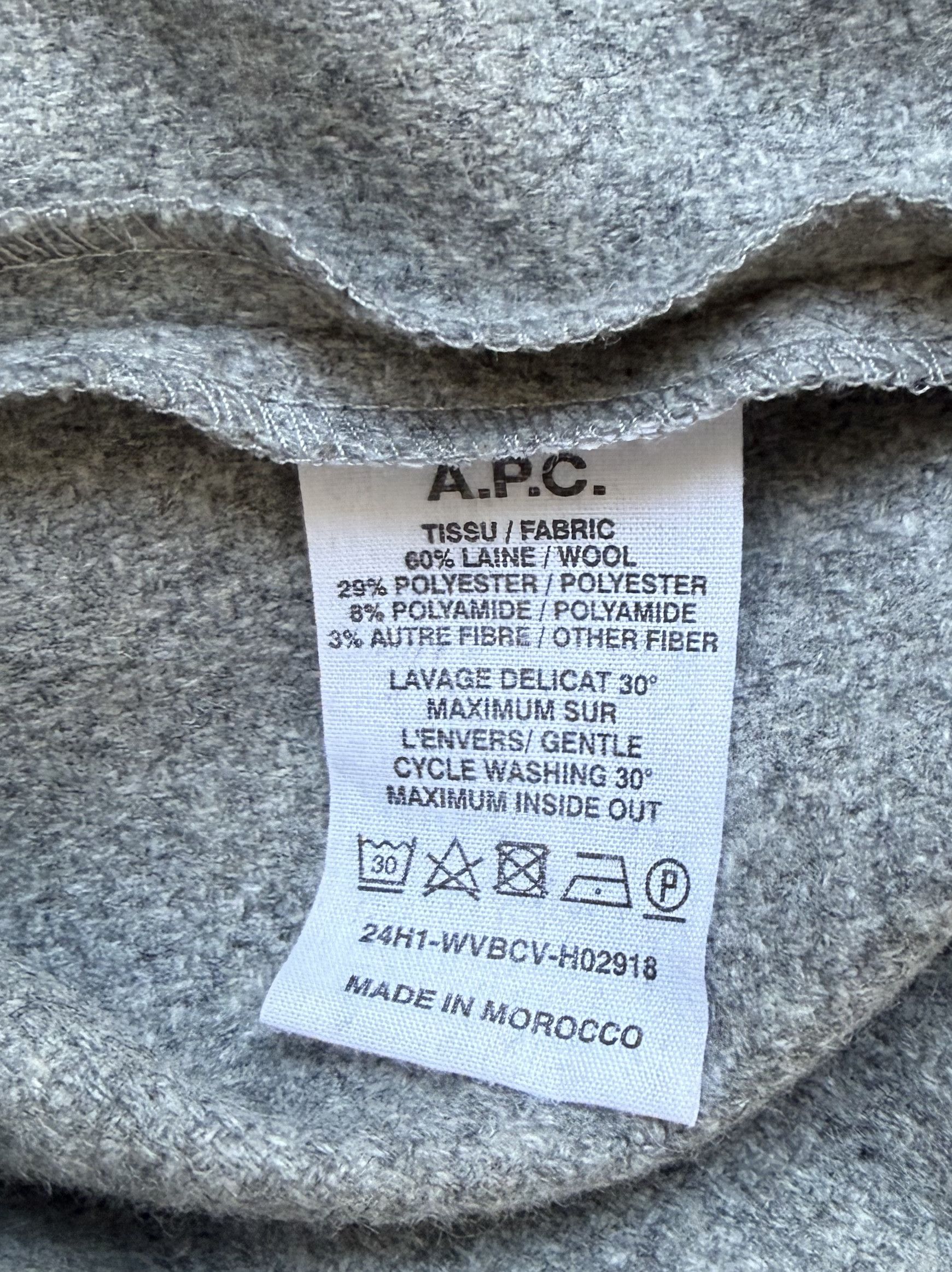 A.P.C. A.P.C. Basile Wool Overshirt - Gray - Size Medium Size US M / EU 48-50 / 2 - 7 Thumbnail
