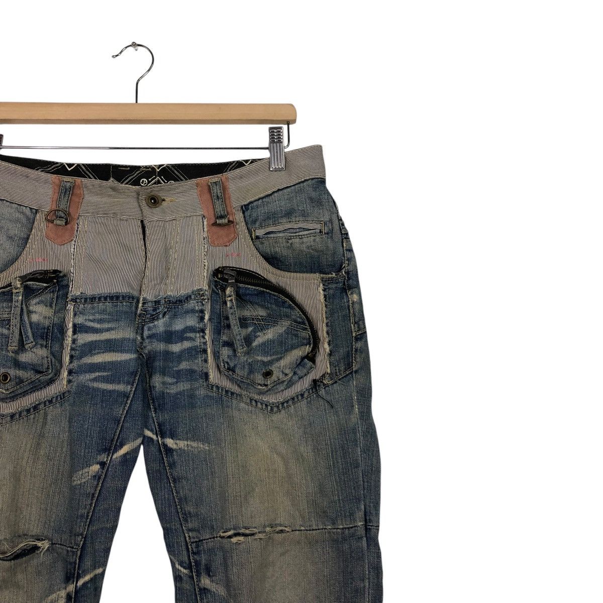 PPFM 🔥VINTAGE SKINNY DENIM JEANS PPFM BONDAGE PUNK DESIGN Size US 32 / EU 48 - 8 Thumbnail