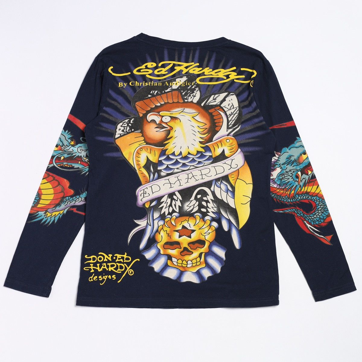 Ed Hardy Ed Hardy Christian Audigier Tattoo Overprinted Longsleeve Size L / US 10 / IT 46 - 2 Thumbnail