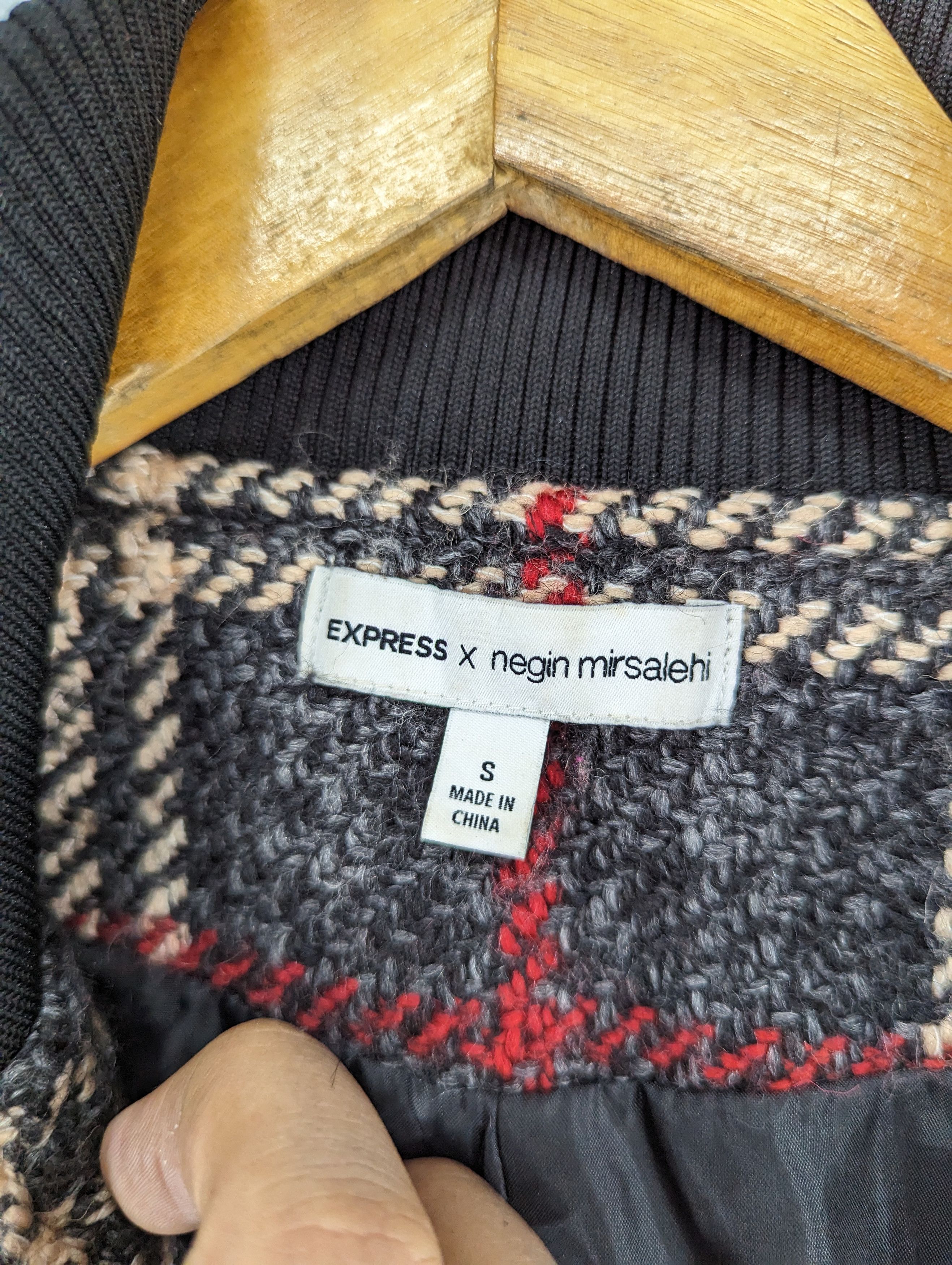 Express Express X Negin Mirsalehi Plaid Wool Bomber Jacket Size S / US 4 / IT 40 - 10 Thumbnail