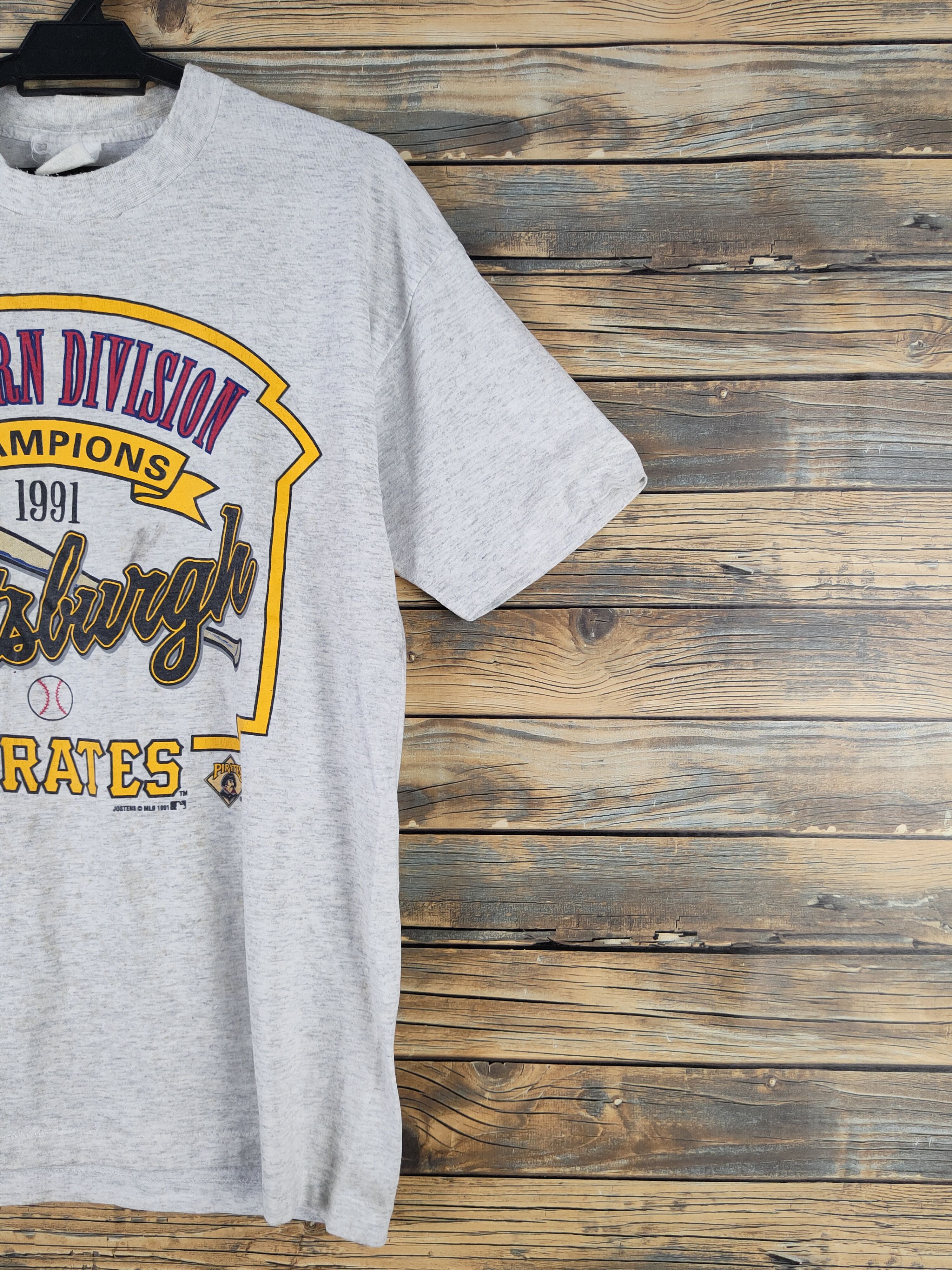 MLB × Vintage DL Trau & Loevner Pittburgh Gray Short Sleeve T-shirt #1038 Size US M / EU 48-50 / 2 - 6 Thumbnail