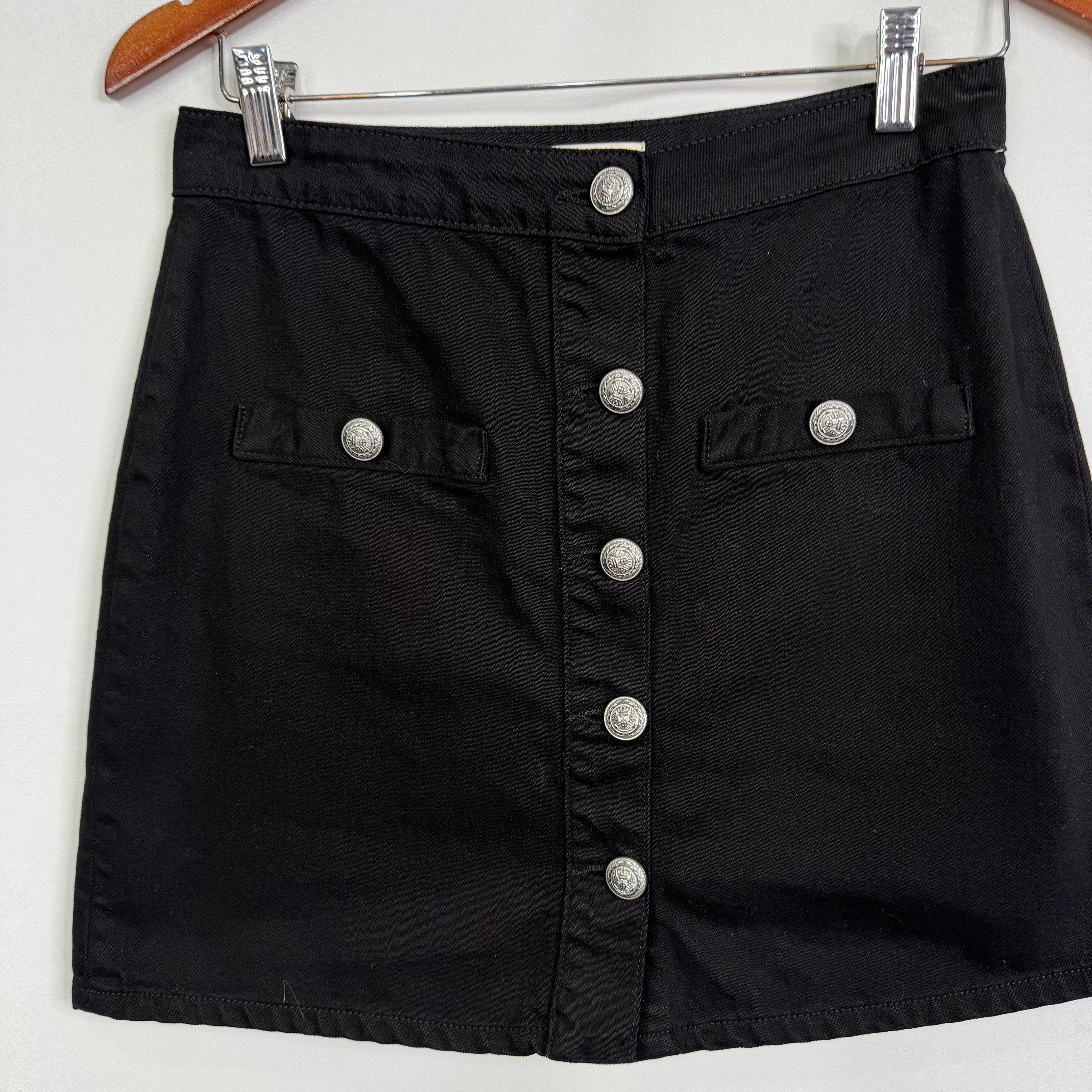 L'AGENCE L'AGENCE Kris Black Cotton Button Front Mini Skirt Size 26" / US 2 / IT 38 - 7 Thumbnail