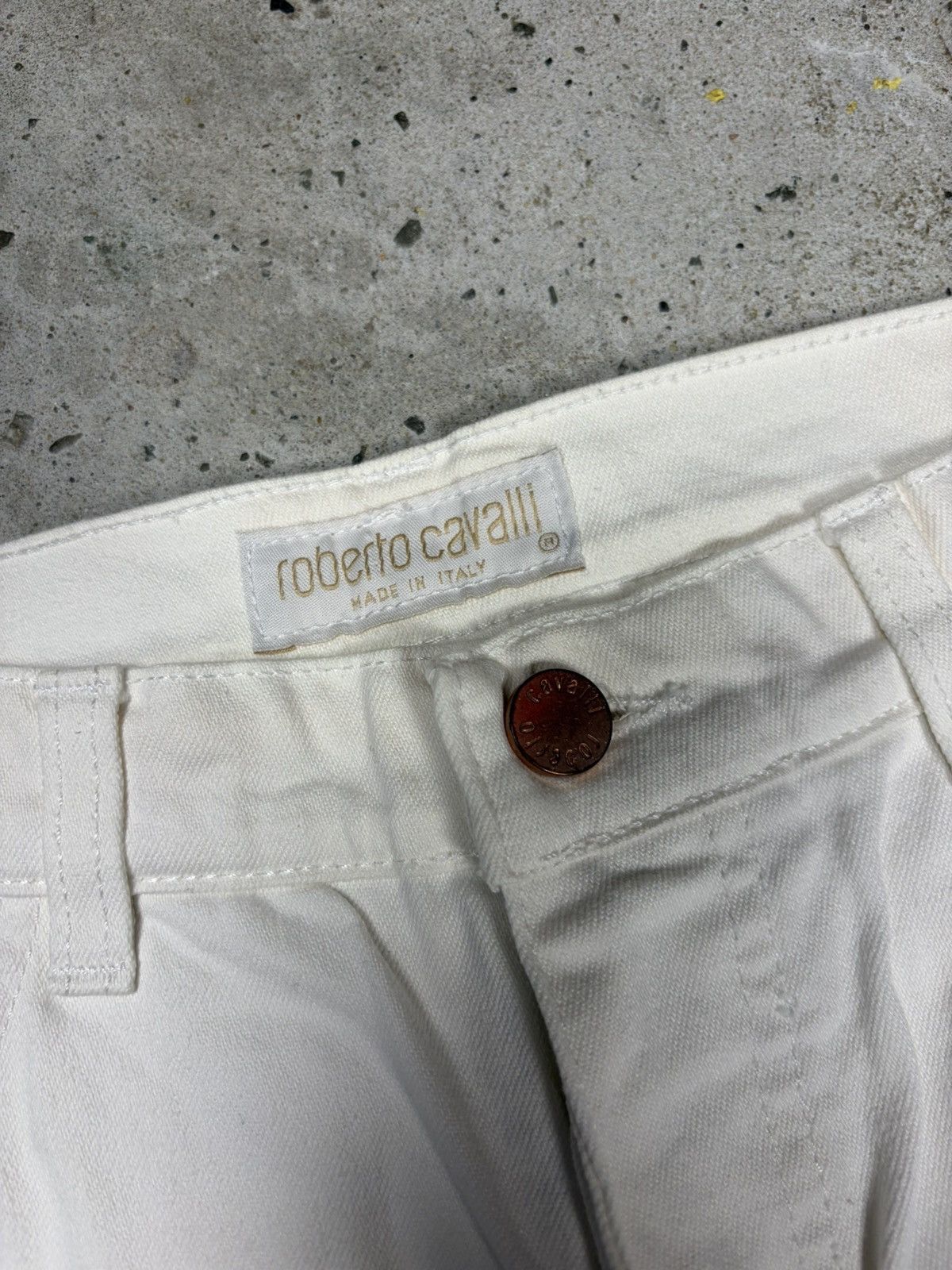 Roberto Cavalli Vintage 2000s Roberto Cavalli White Lace Embroidery Pants Size 30" / US 8 / IT 44 - 3 Thumbnail