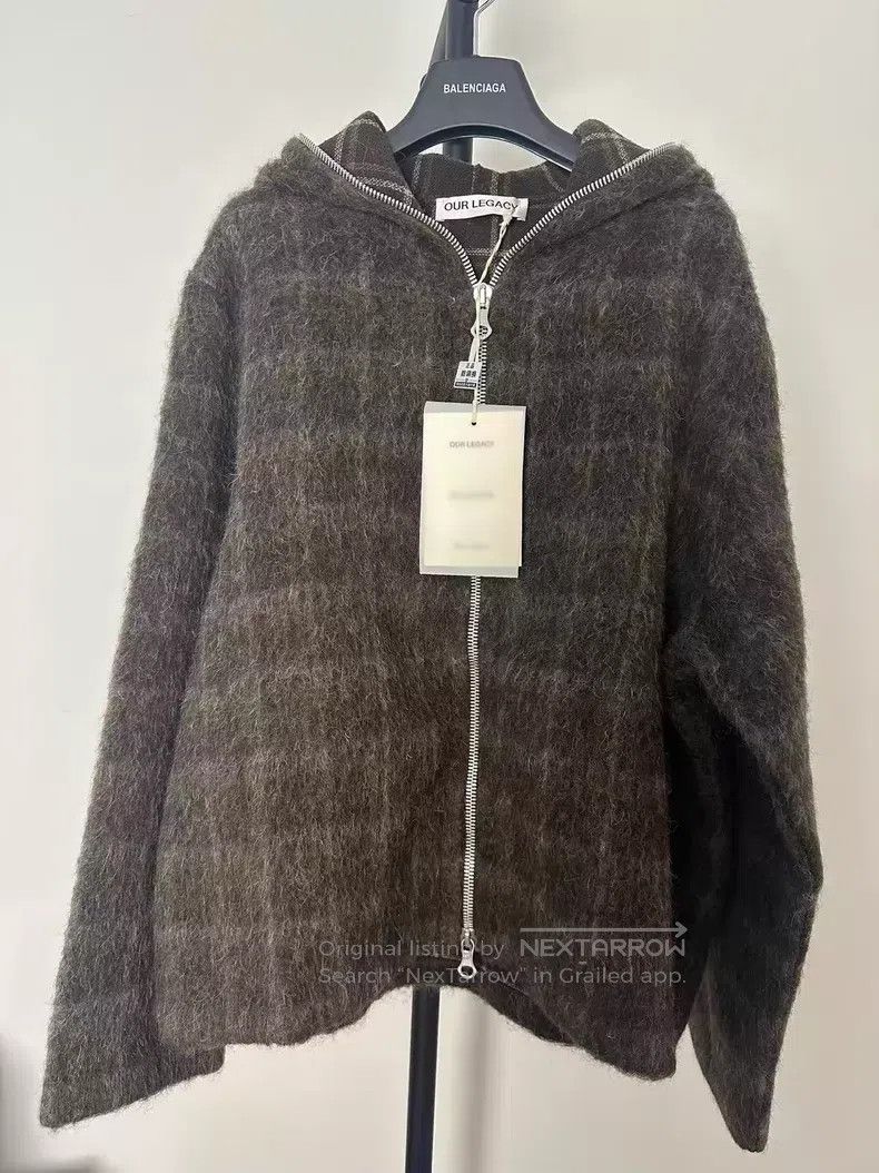Our Legacy Our Legacy Brown Plaid Horsehair Zip-Up Hooded Jacket Size US M / EU 48-50 / 2 - 1 Thumbnail