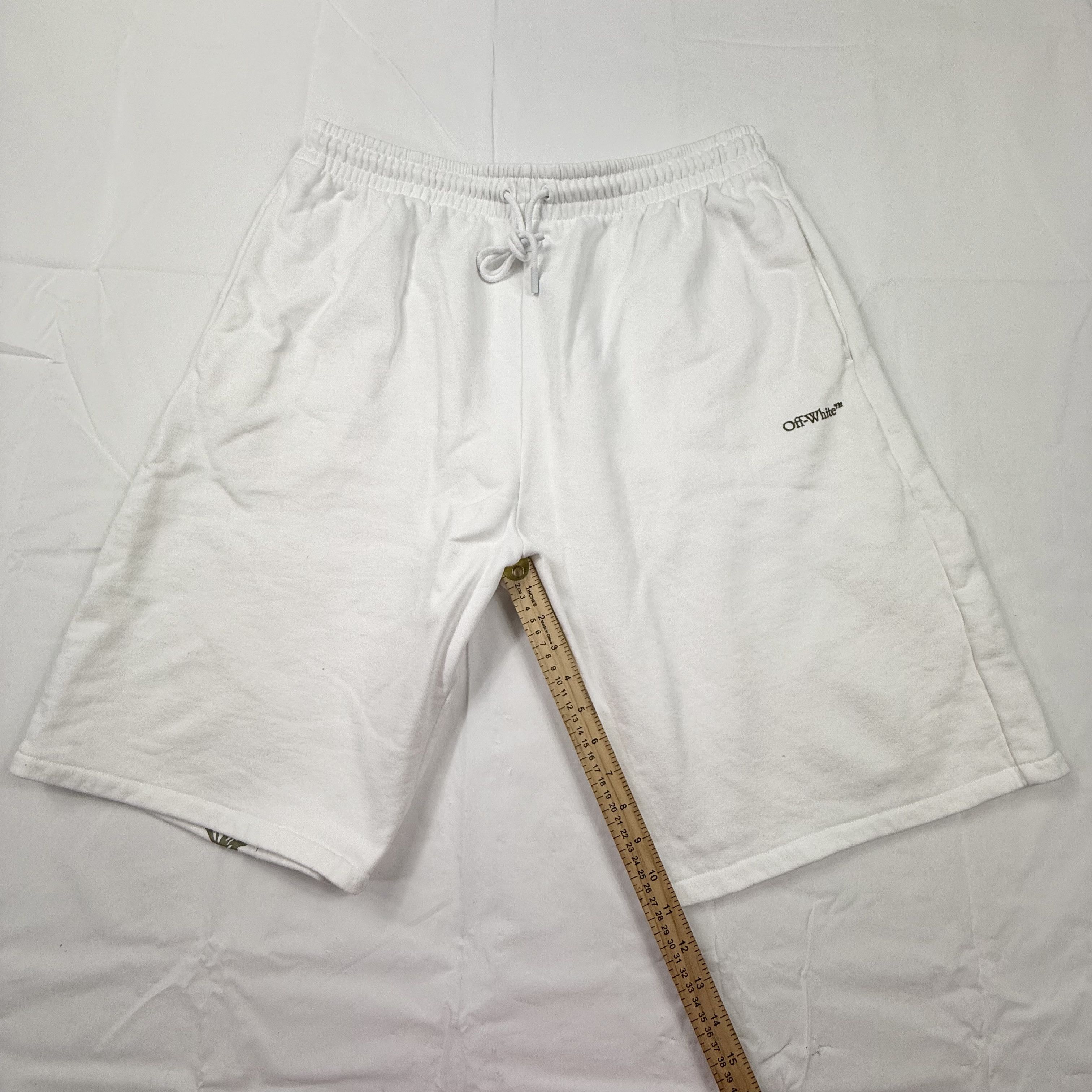 Off-White Off-White Mens White Graphic Sweat Shorts XL Size US 40 / EU 56 - 10 Thumbnail