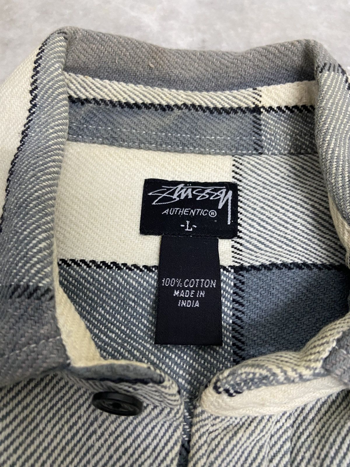 Flannel × Stussy × Vintage Stussy Flannel Long Sleeve Collar Shirt Size US L / EU 52-54 / 3 - 4 Thumbnail