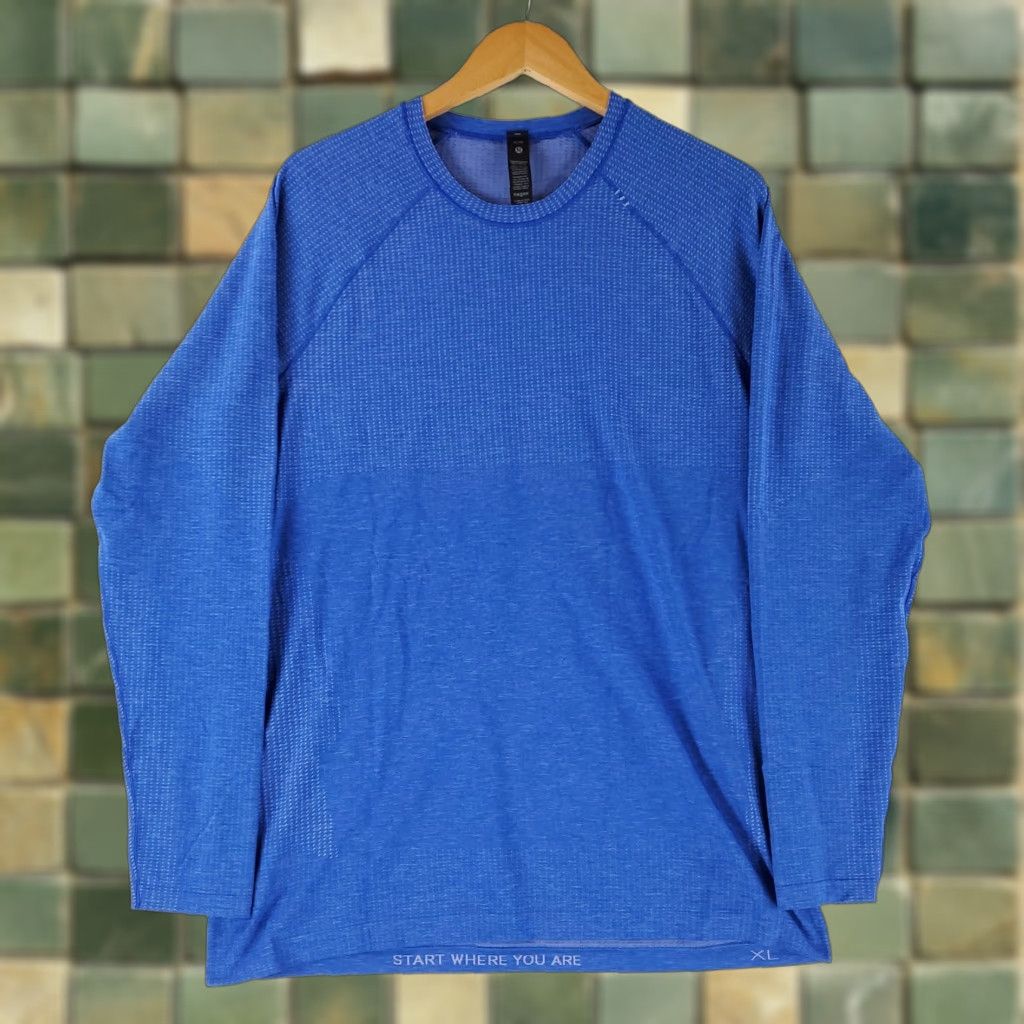 Lululemon Lululemon Shirt Pullover Athletic Long Sleeve Blue Mens XL Size US XL / EU 56 / 4 - 1 Thumbnail