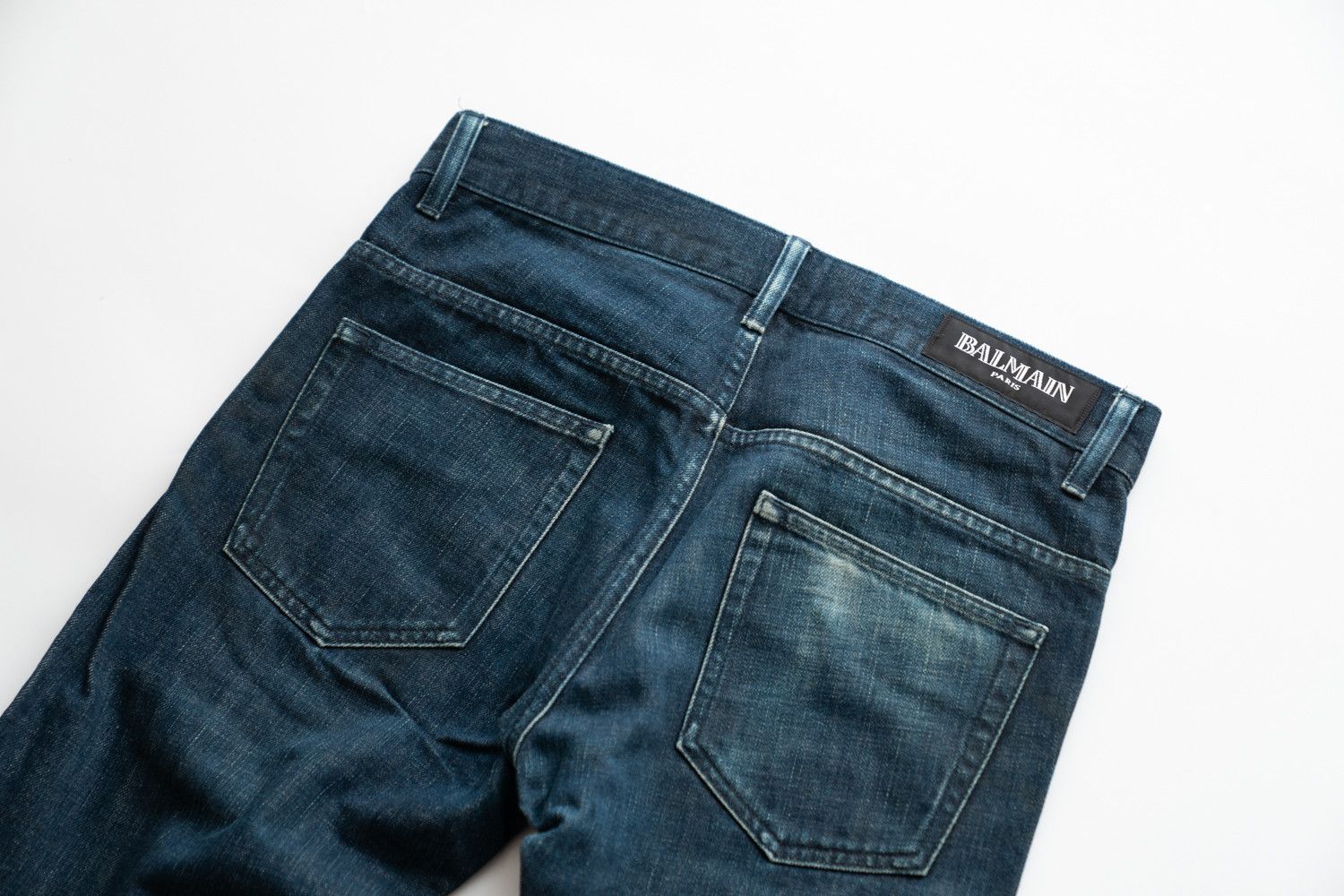 Balmain 2012FW 3D BIKER DEEP BLUE DENIM Decarnin Era Style Size US 27 - 16 Thumbnail