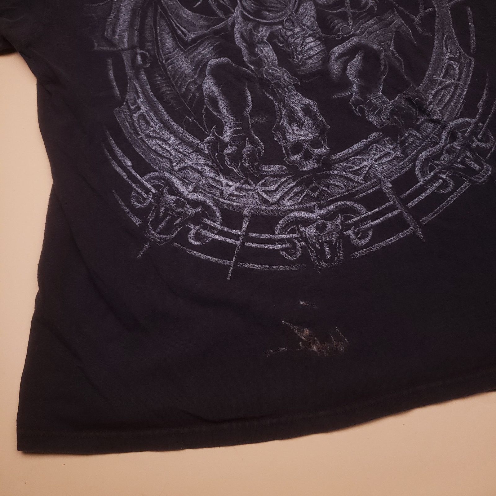 Vintage Vtg y2k Dragon Fantasy Gothic Blackout Distress Golem tee Size US L / EU 52-54 / 3 - 4 Thumbnail