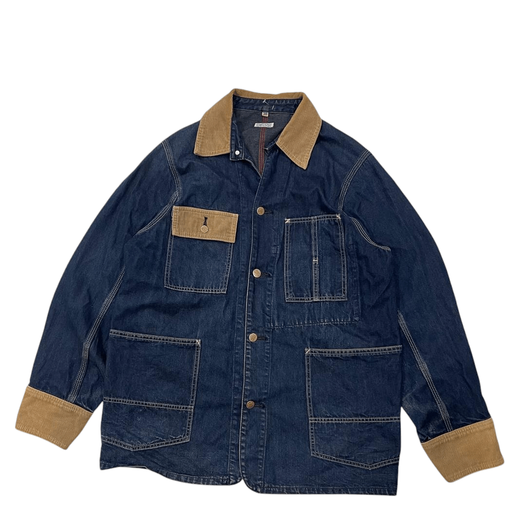 🔥 SUPER RARE !! VINTAGE SUGER CANE DENIM WORKER JACKET it