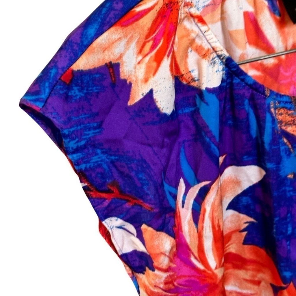 Ann Taylor ANN TAYLOR Tropical Top Floral Blue Orange Women's Size XS. Size XS / US 0-2 / IT 36-38 - 12 Thumbnail