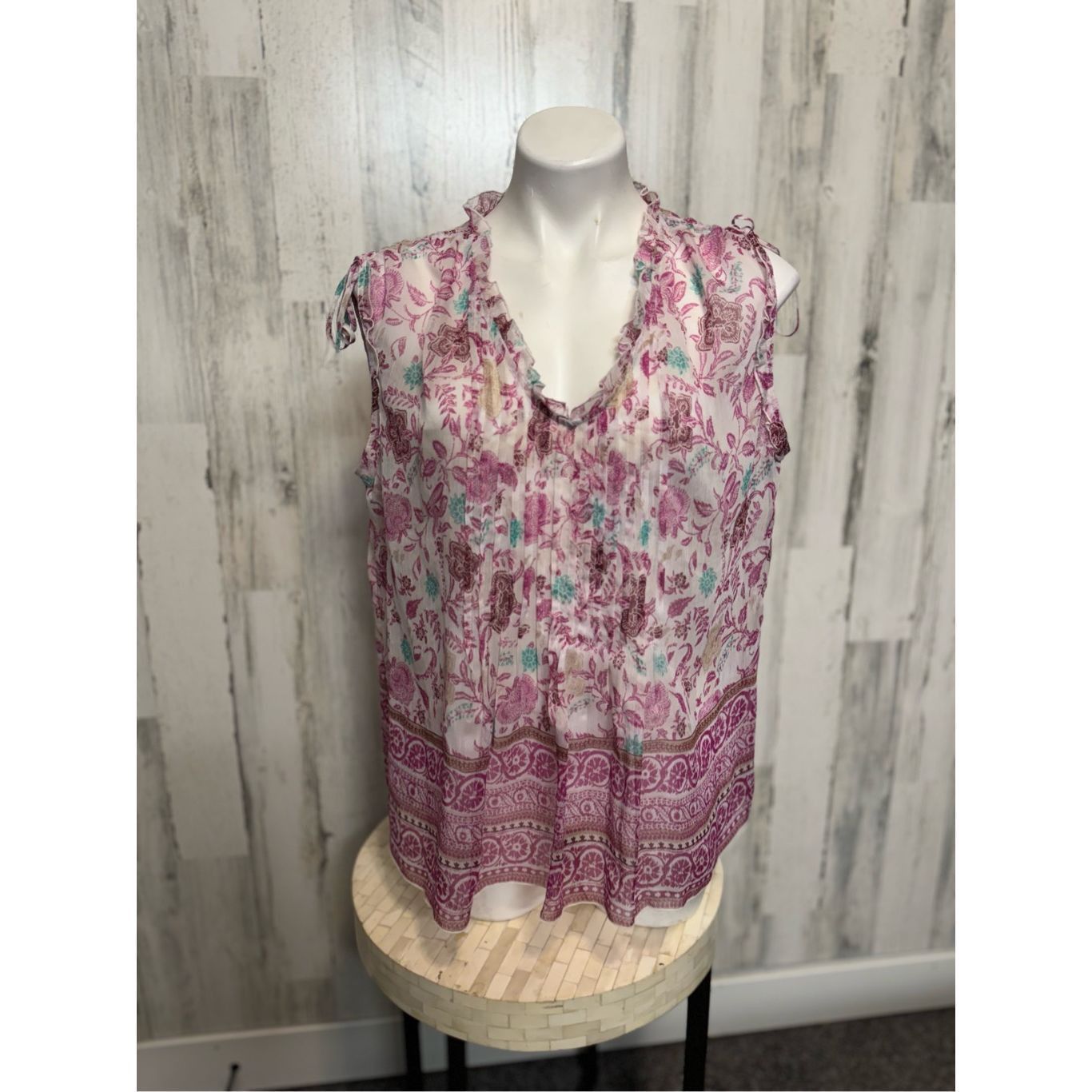 Sonoma Sonoma Floral Sleeveless Blouse Women’s Size L Pink Boho Lig Size L / US 10 / IT 46 - 2 Thumbnail