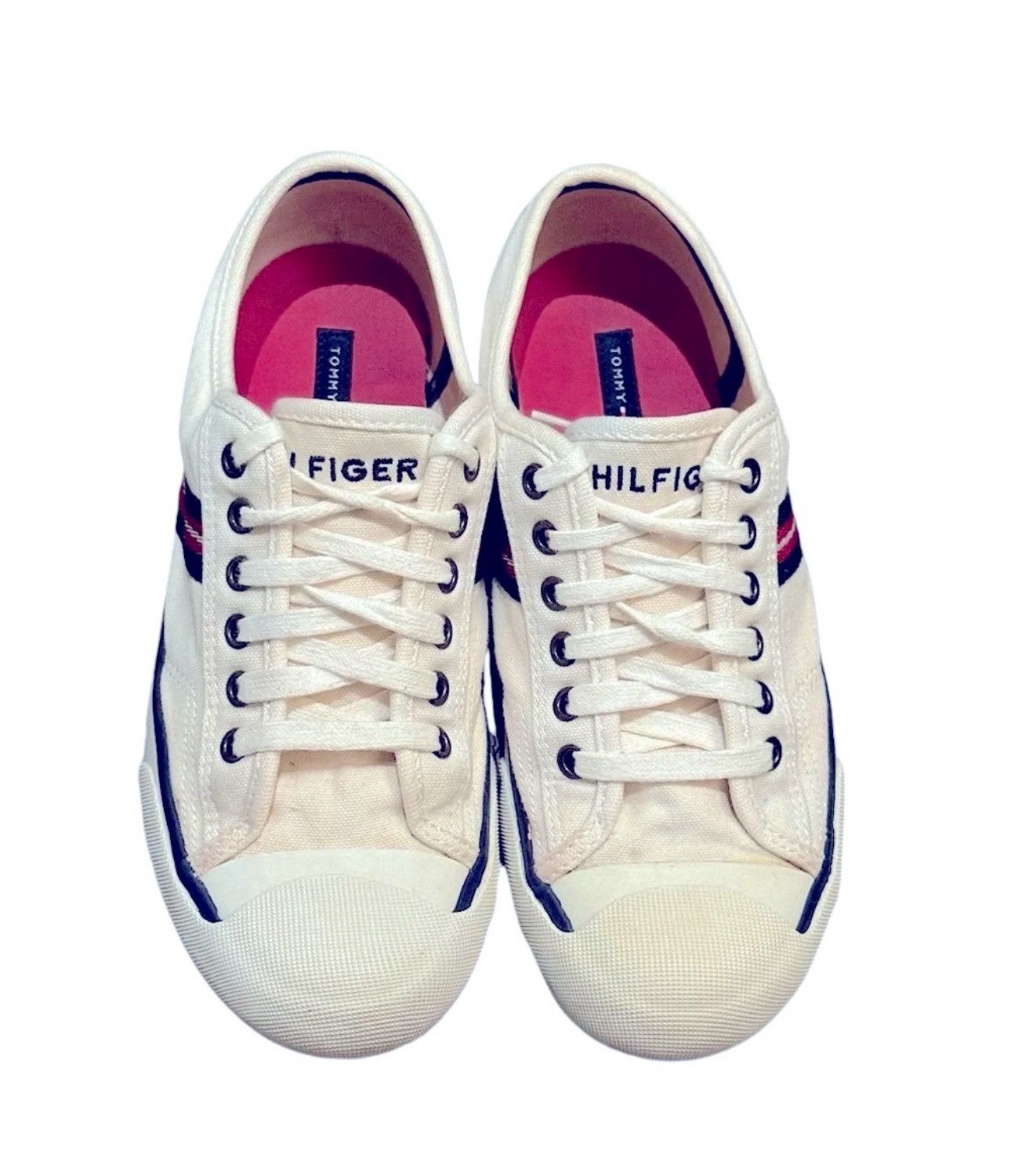 Designer × Tommy Hilfiger Tommy Hilfiger Flag Logo White Women's Sneakers Shoes Sz 6M Size US 6 / IT 36 - 2 Thumbnail