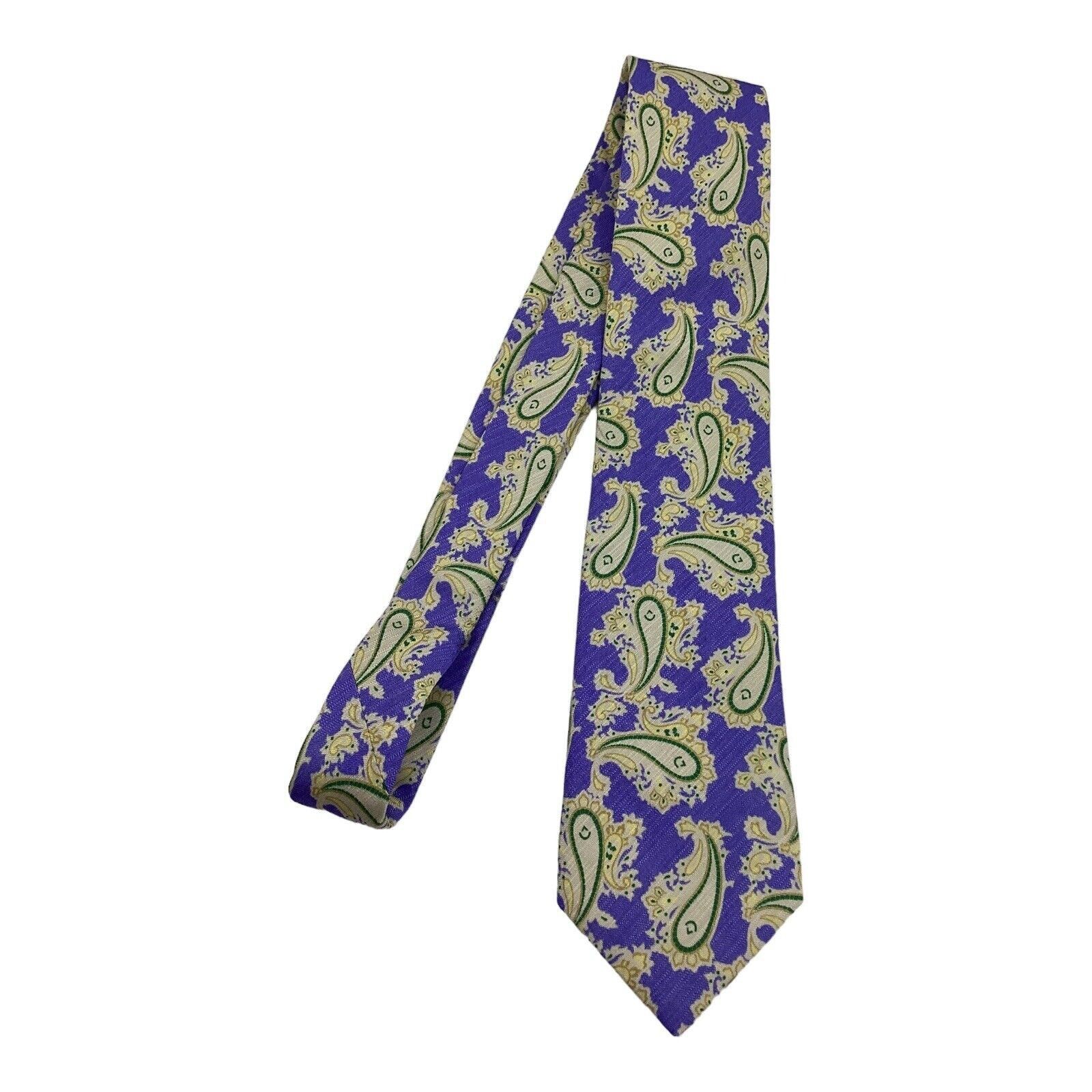 Charles Tyrwhitt CHARLES TYRWHITT Purple Paisley Luxury Silk Tie Hand Made In Size ONE SIZE - 5 Thumbnail