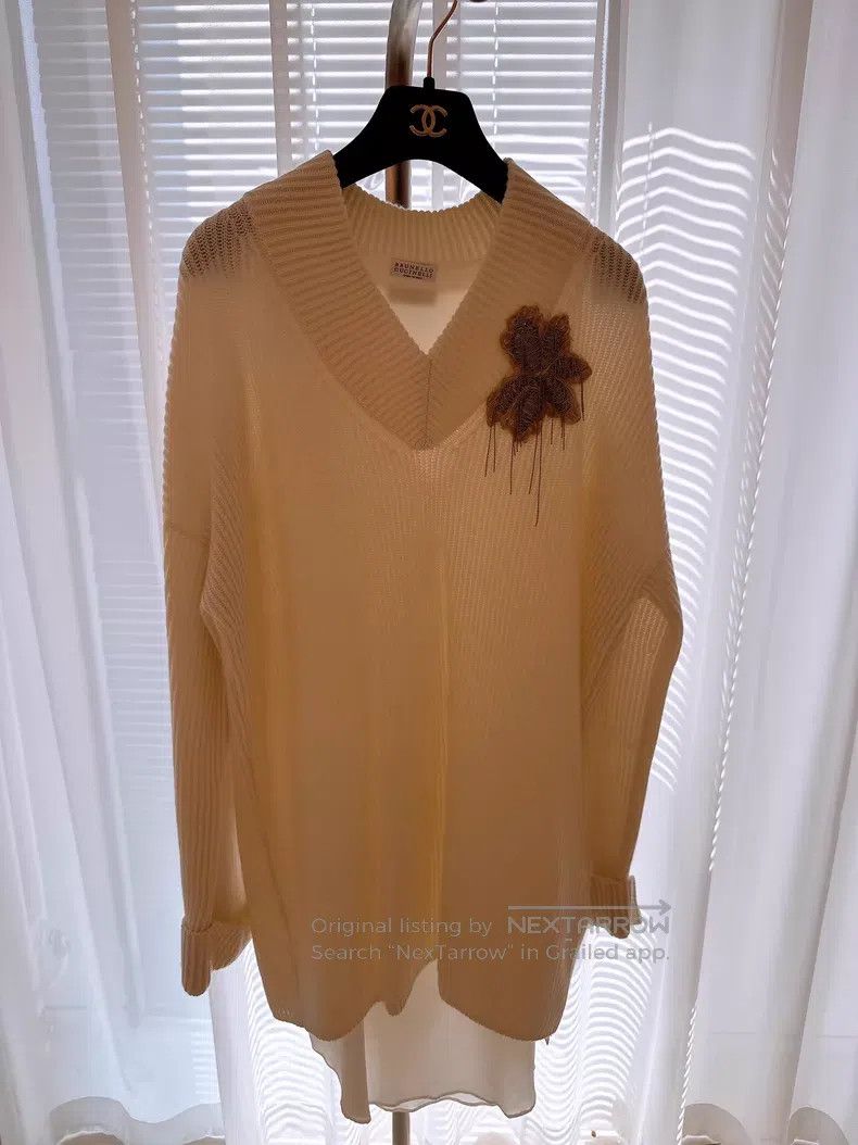 Brunello Cucinelli Brunello Cucinelli White Cashmere Knit Dress Size XXS / US 00 / IT 34 - 1 Thumbnail