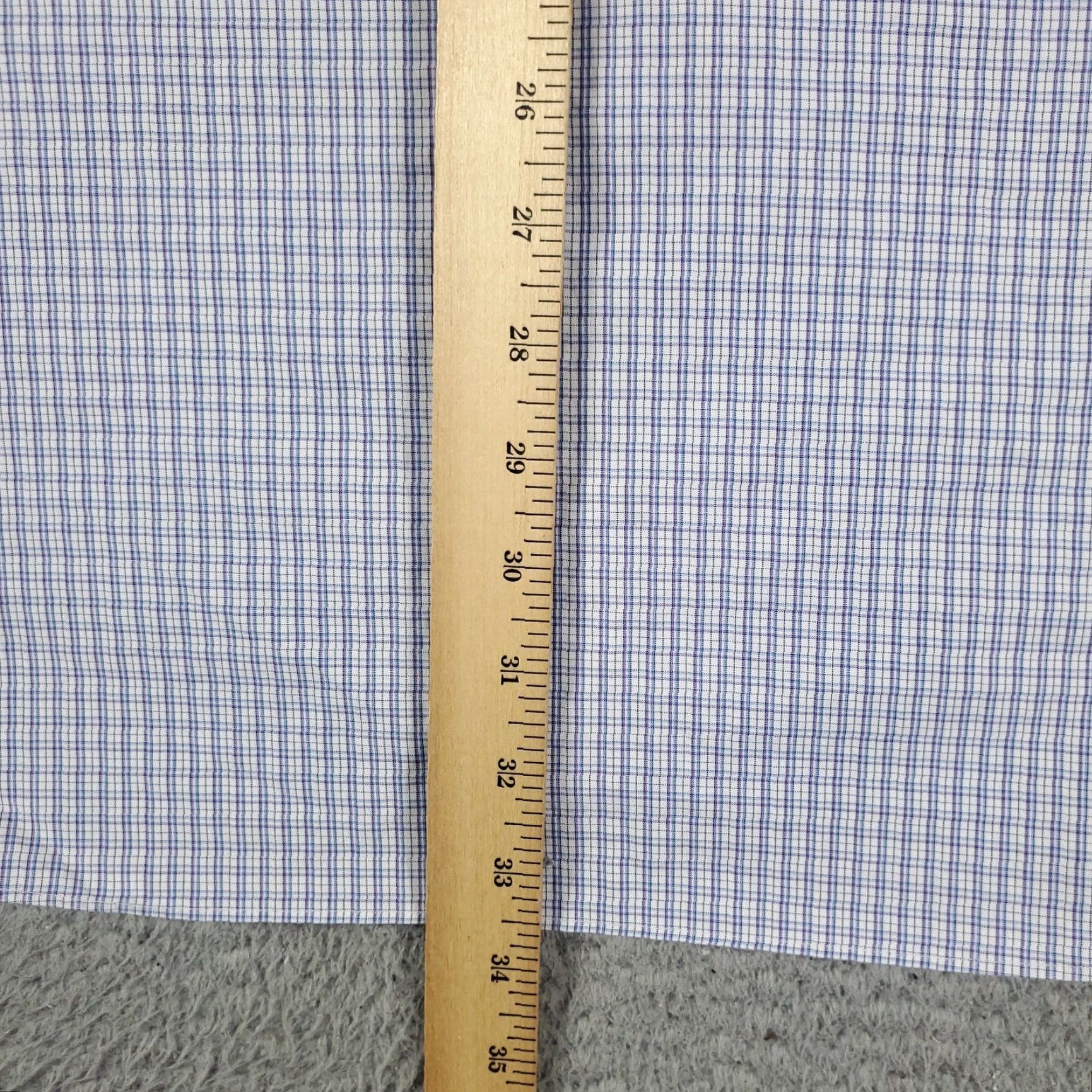 David Donahue VINTAGE David Donahue Dress Shirt Mens Size 17.5 Long Sleeve Plaid Blue 100% Cotton Business Casual Formal Wedding Size 46R - 4 Thumbnail