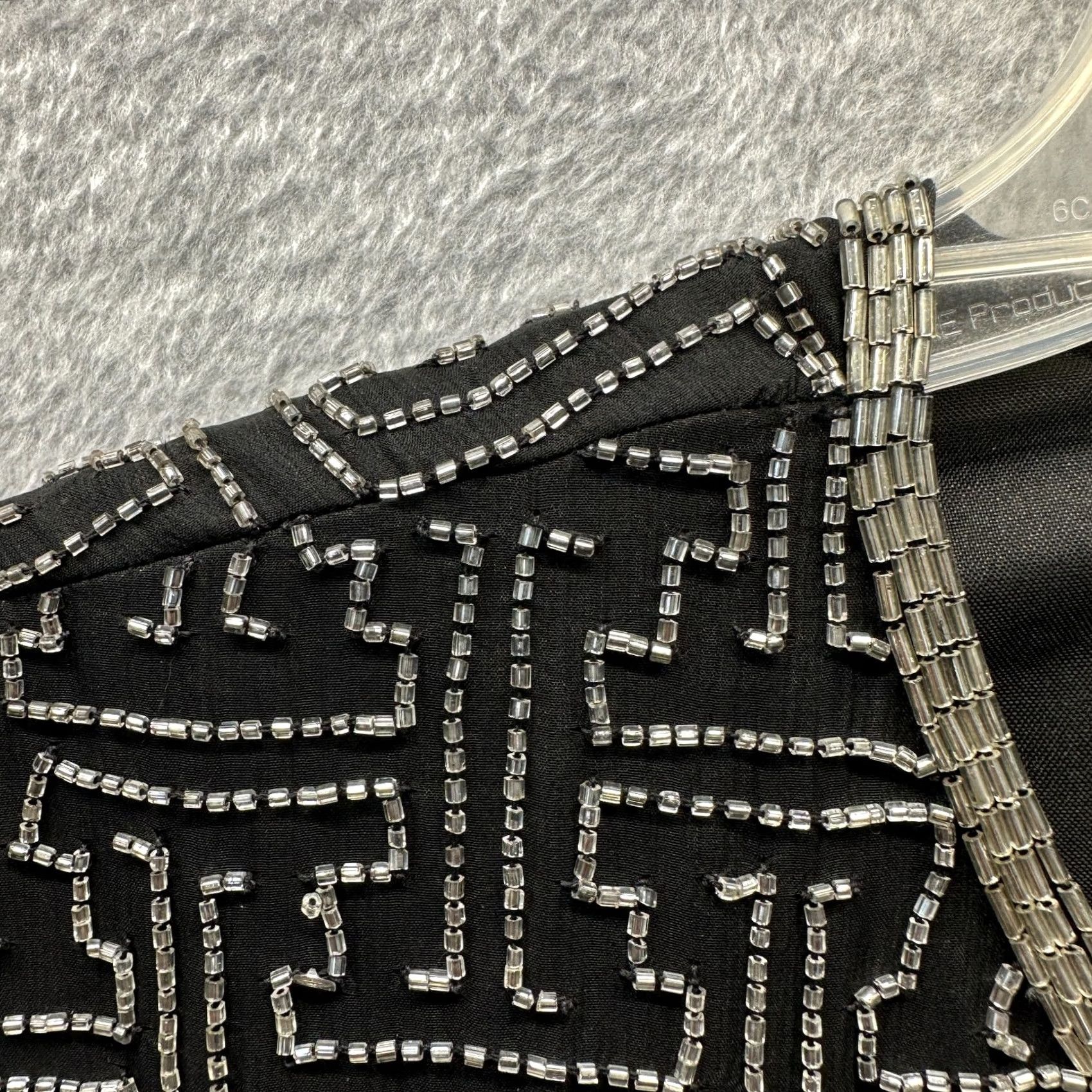 Vogue VINTAGE Night Vogue Shirt Womens Medium Black Silver Sequins Silk Size M / US 6-8 / IT 42-44 - 3 Thumbnail
